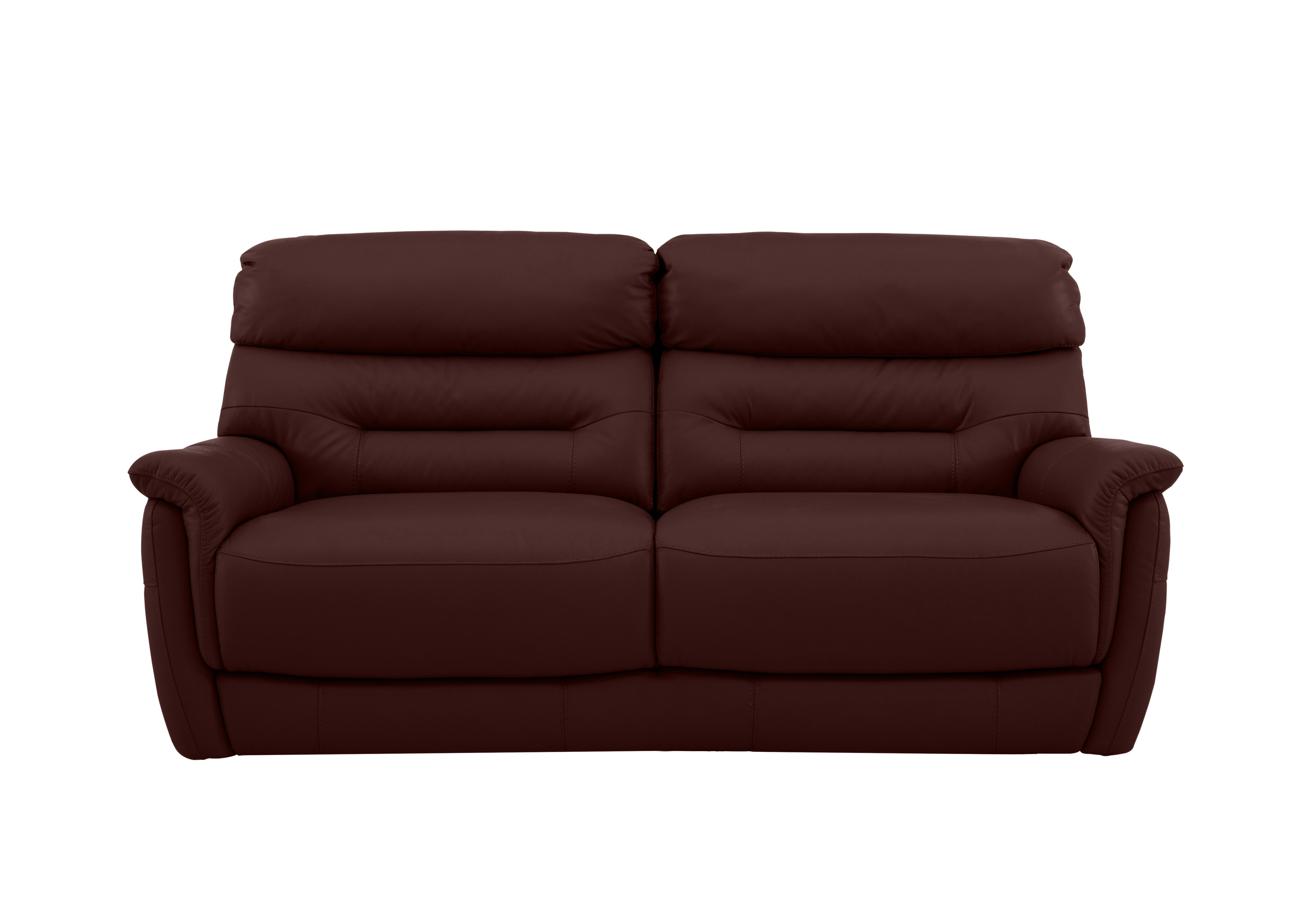 Chicago 3 Seater Leather Sofa in An-751b Burgundy on Furniture Village