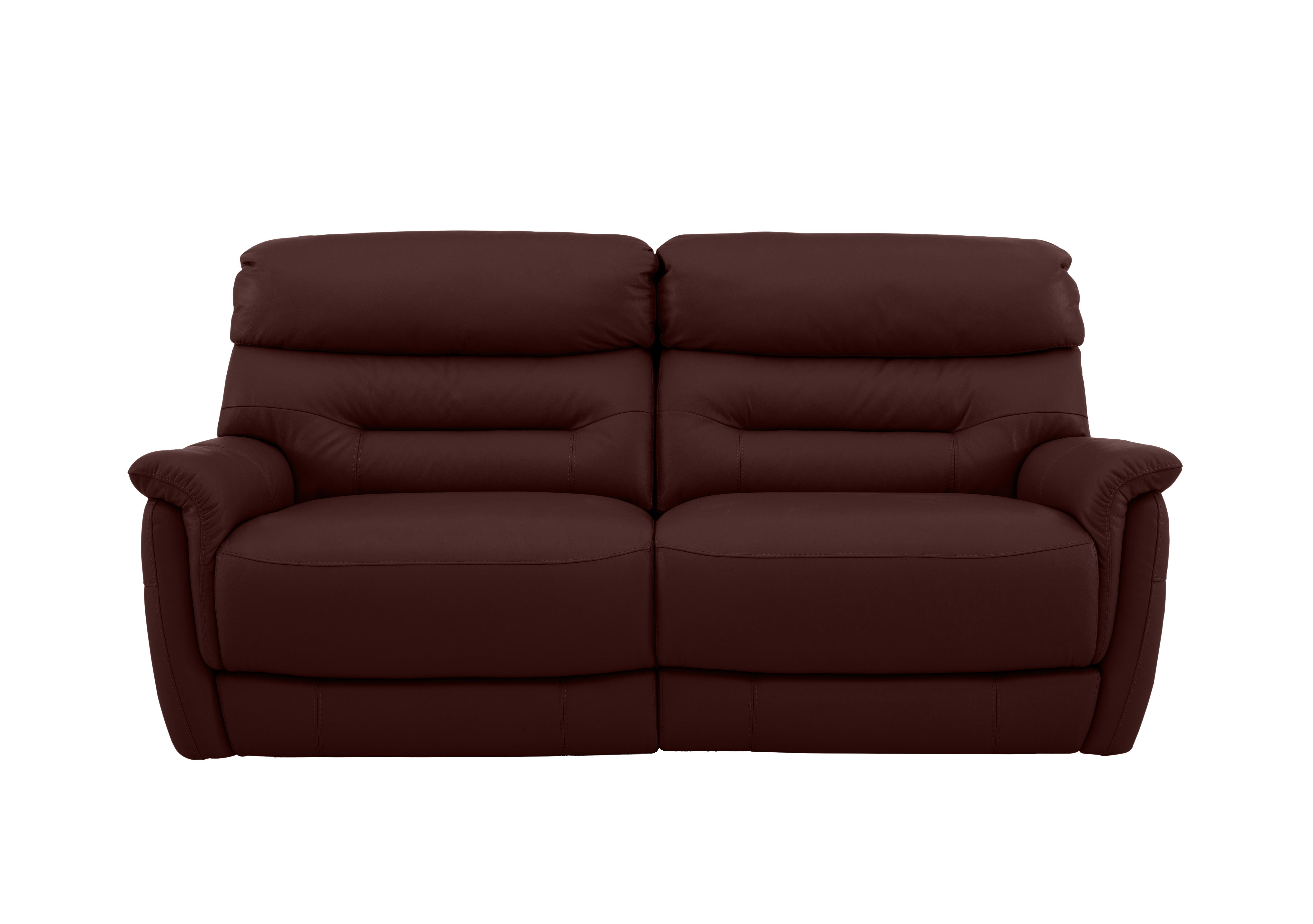 Chicago 3 Seater Leather Sofa in An-751b Burgundy on Furniture Village