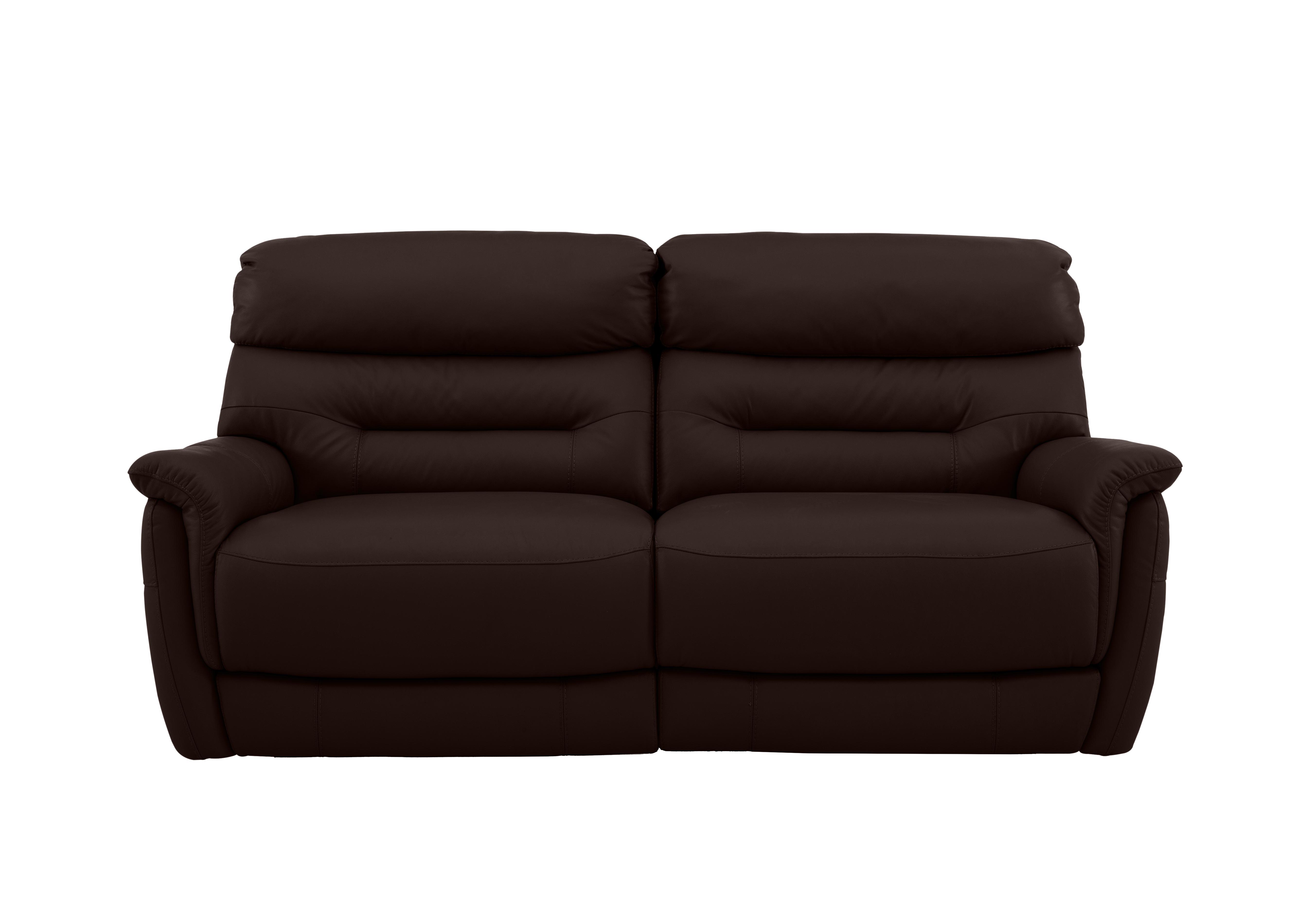 Chicago 3 Seater Leather Sofa in An-920d Teak on Furniture Village