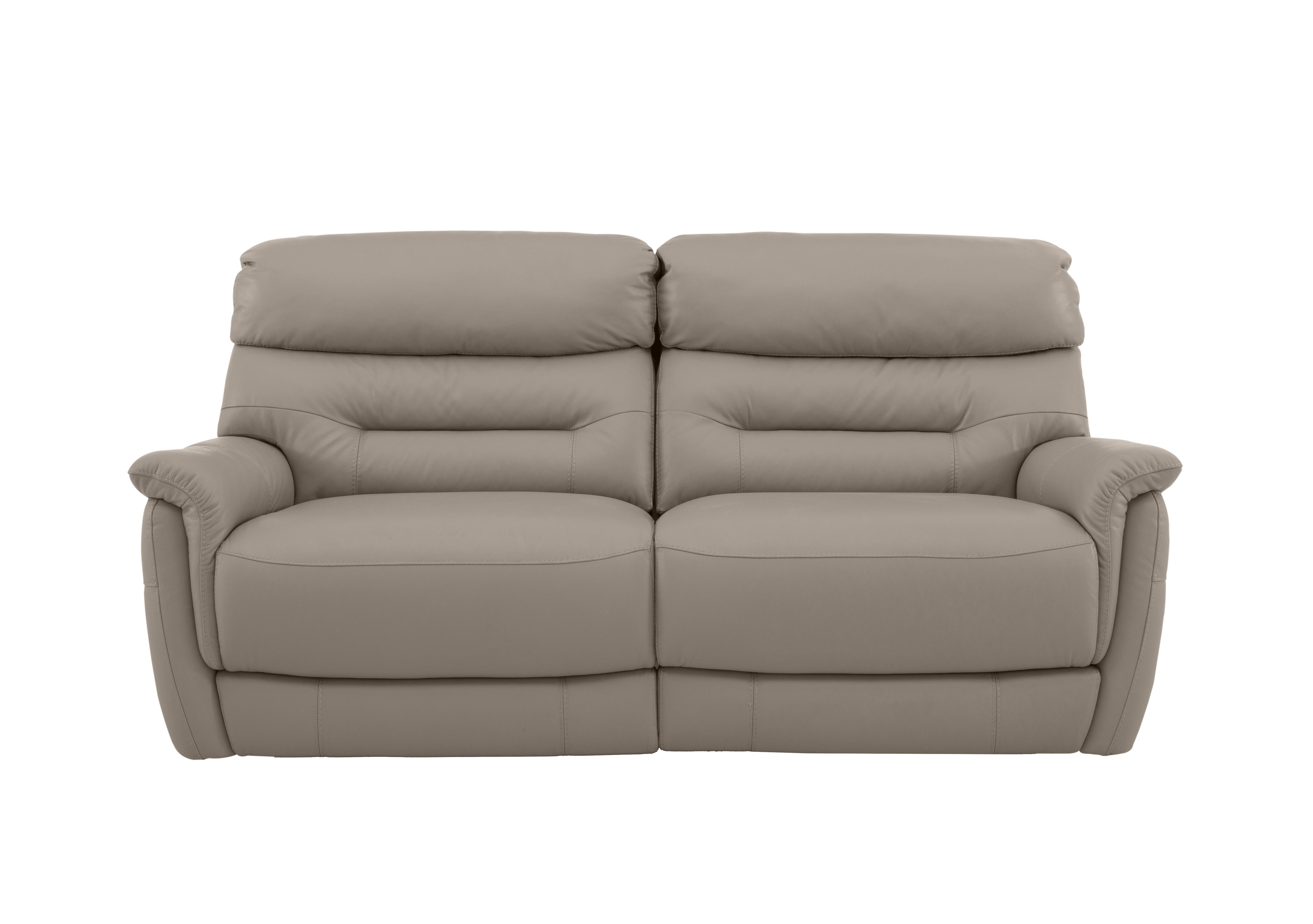 Chicago 3 Seater Leather Sofa in An-946b Silver Grey on Furniture Village