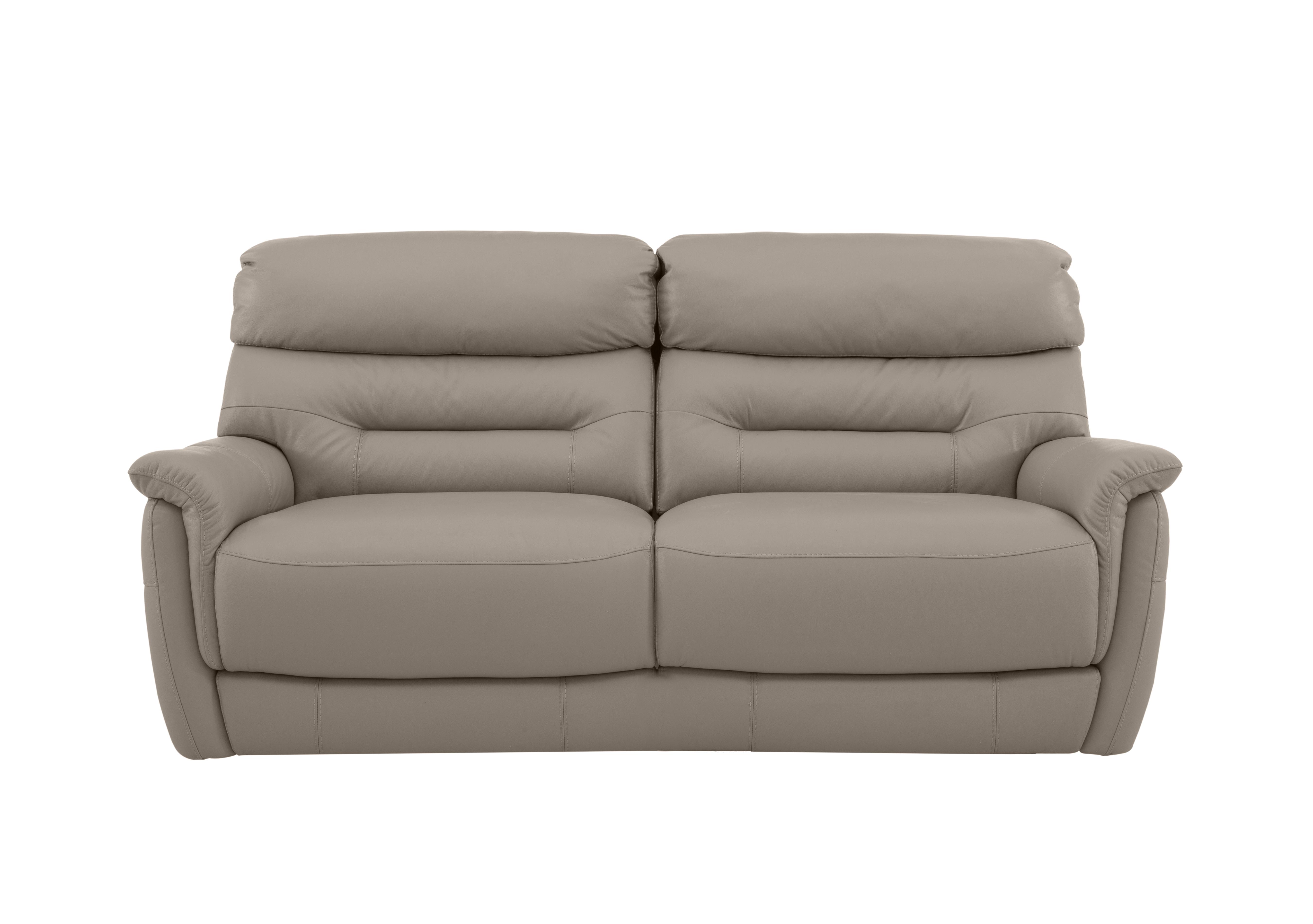 Chicago 3 Seater Leather Sofa in An-946b Silver Grey on Furniture Village