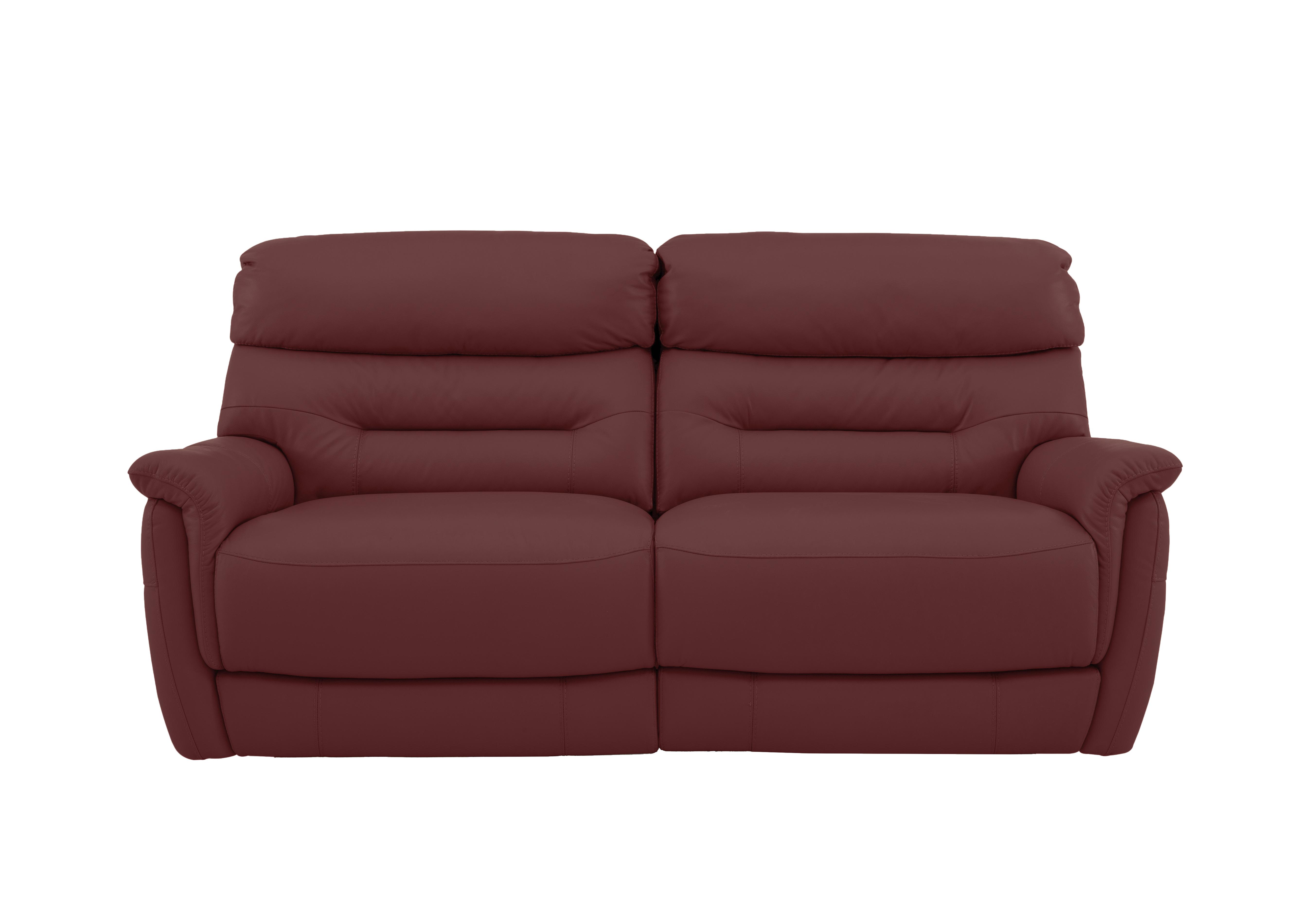 Chicago 3 Seater Leather Sofa in Bv-035c Deep Red on Furniture Village
