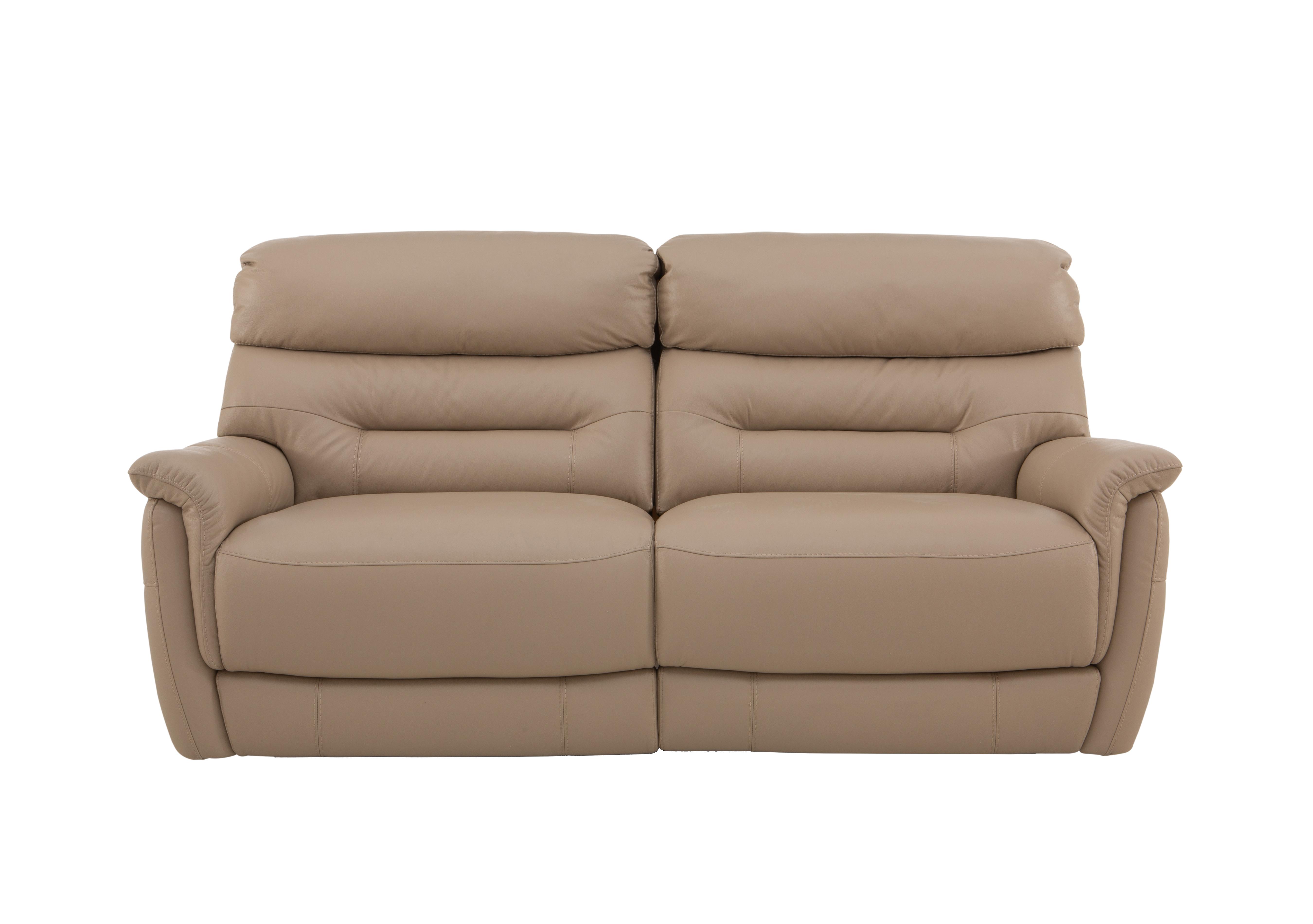 Chicago 3 Seater Leather Sofa in Bv-039c Pebble on Furniture Village