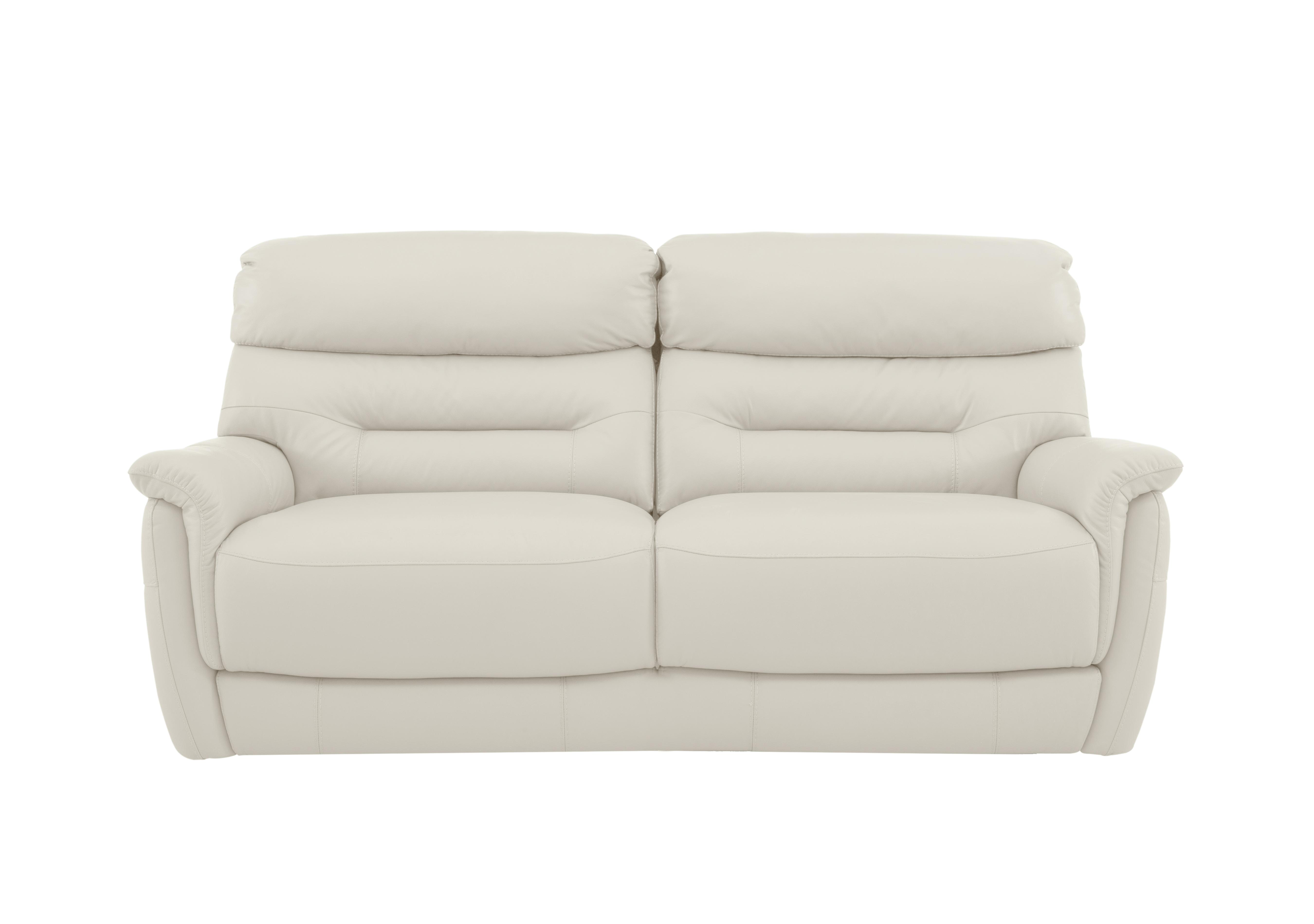 Chicago 3 Seater Leather Sofa in Bv-156e Frost on Furniture Village