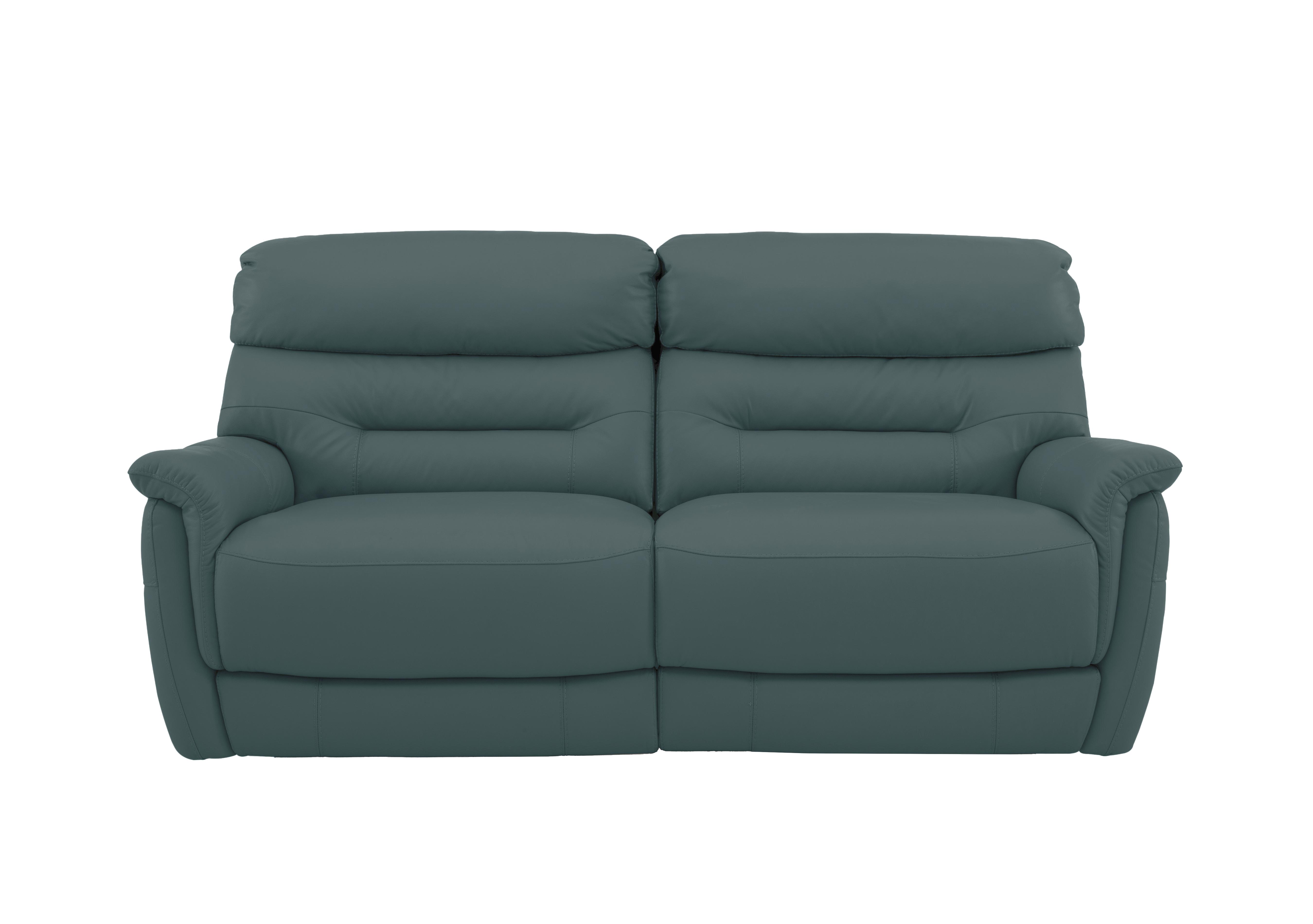 Chicago 3 Seater Leather Sofa in Bv-301e Lake Green on Furniture Village