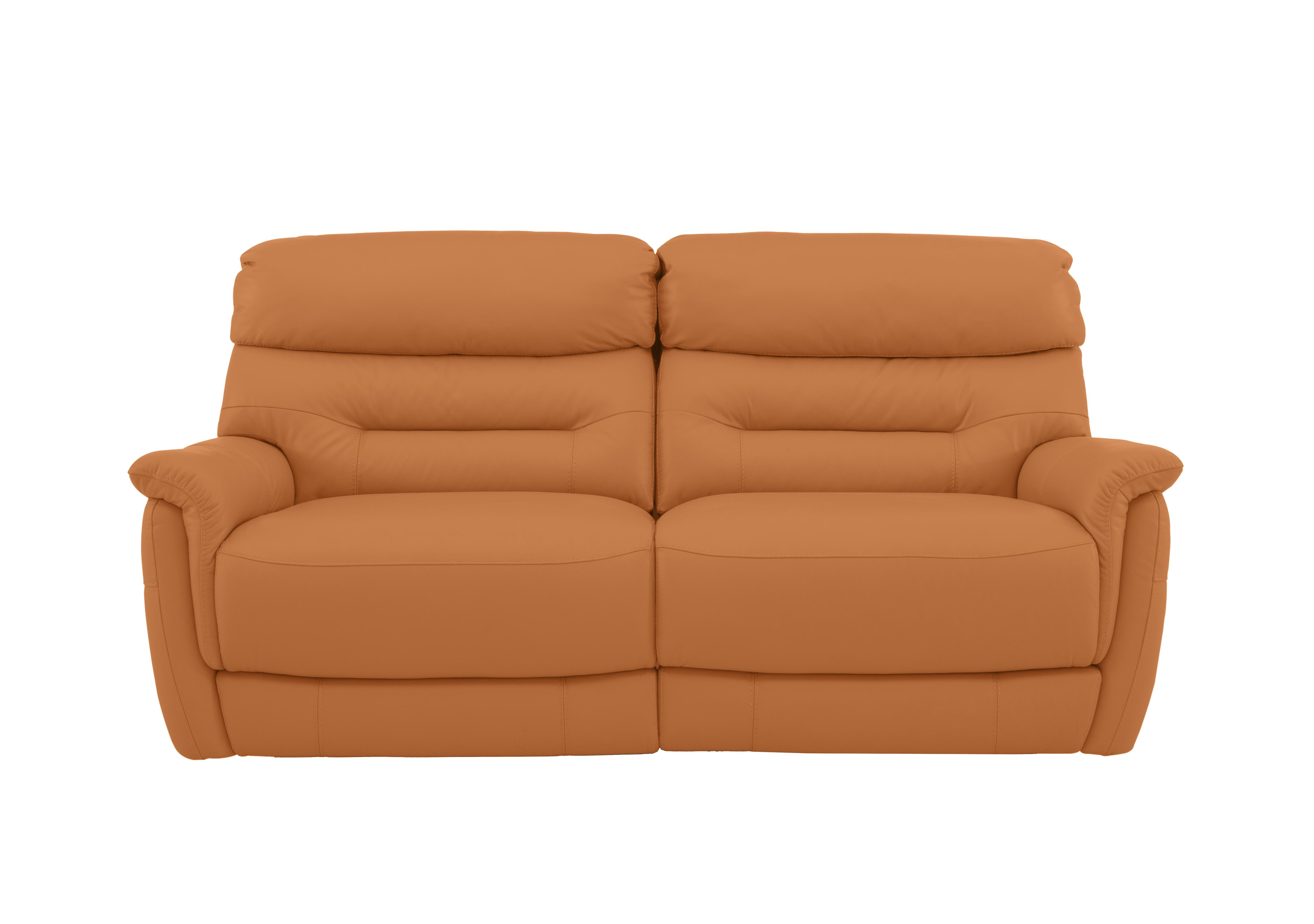 Chicago 3 Seater Leather Sofa in Bv-335e Honey Yellow on Furniture Village