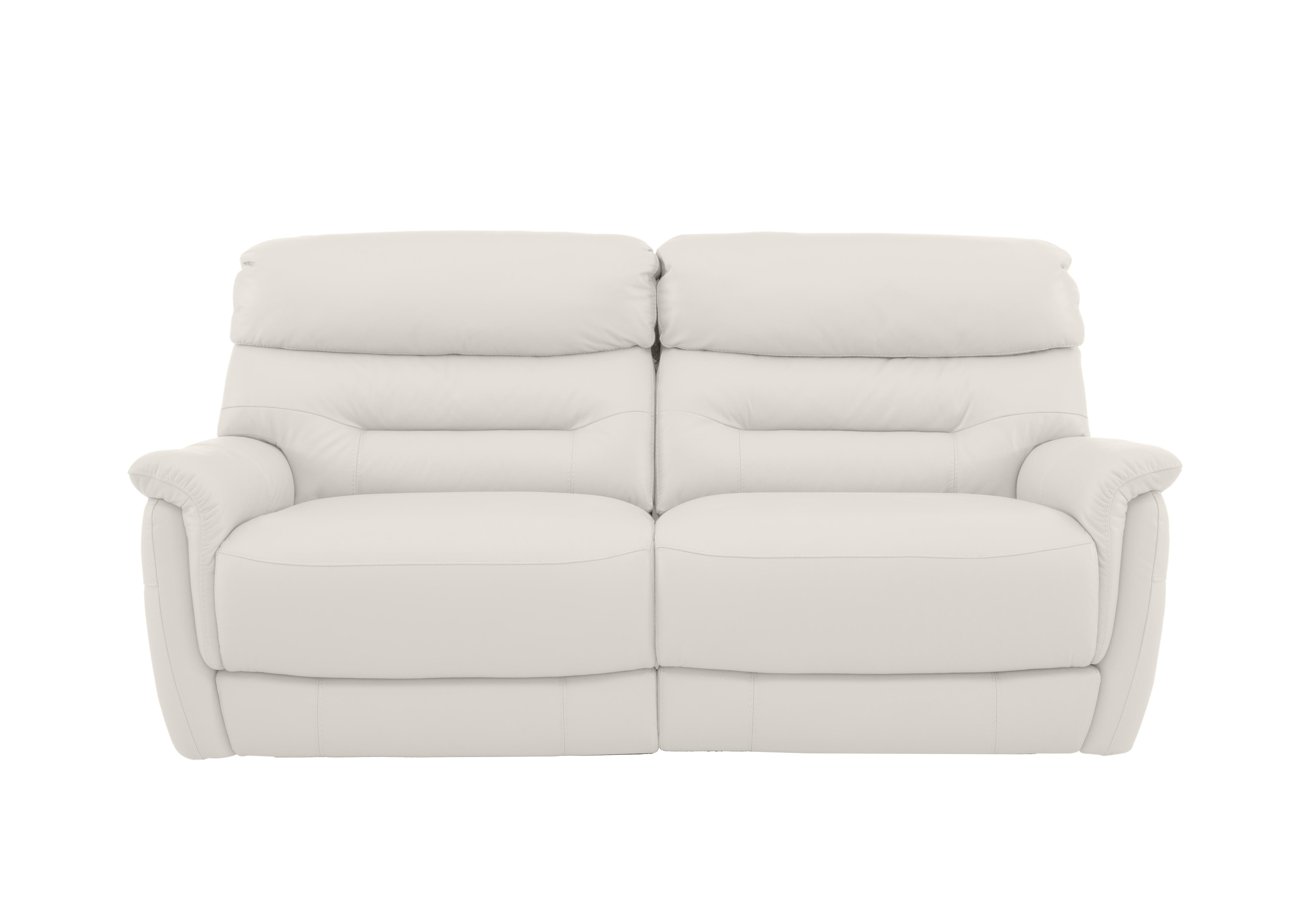 Chicago 3 Seater Leather Sofa in Bv-744d Star White on Furniture Village