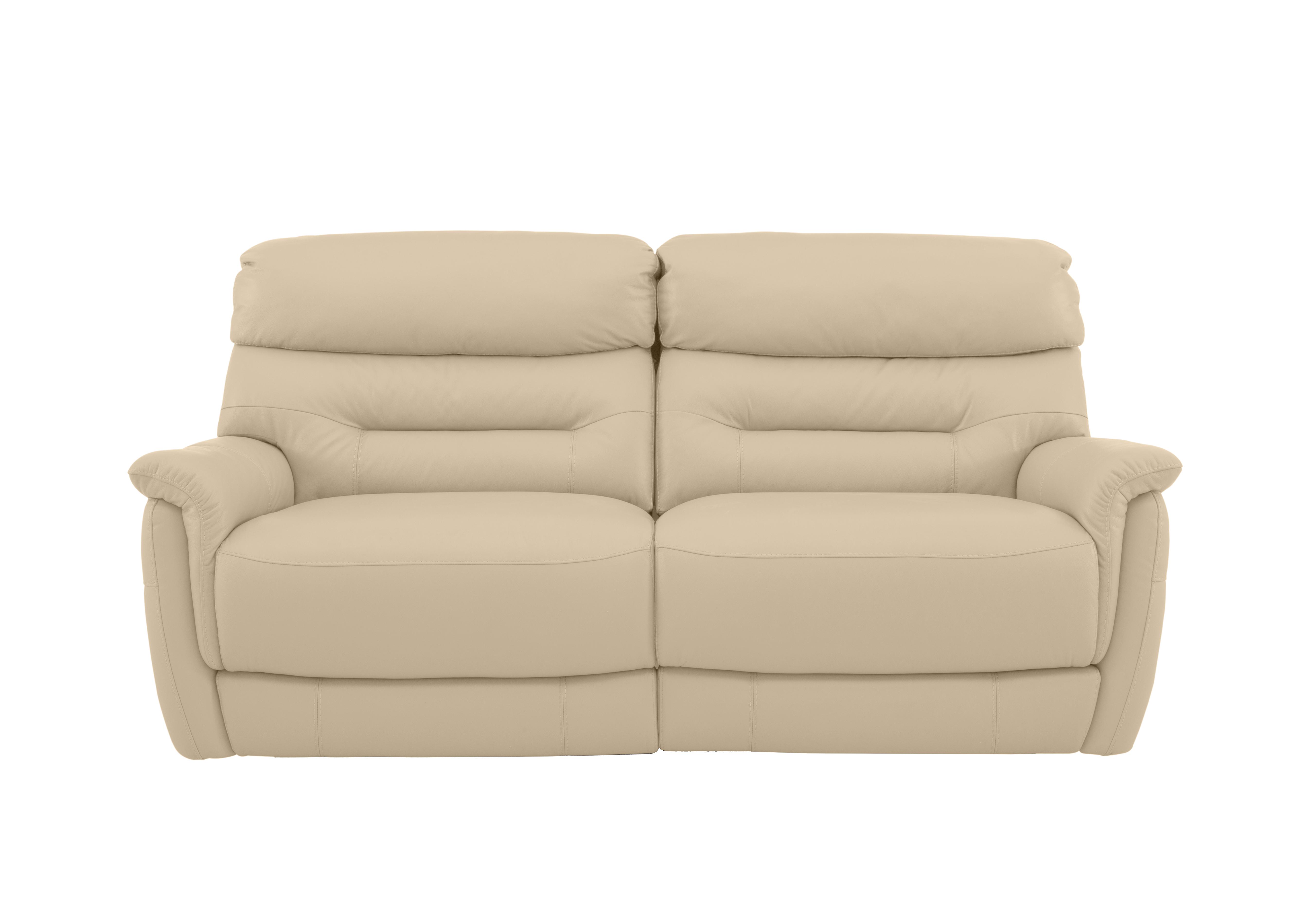 Chicago 3 Seater Leather Sofa in Bv-862c Bisque on Furniture Village