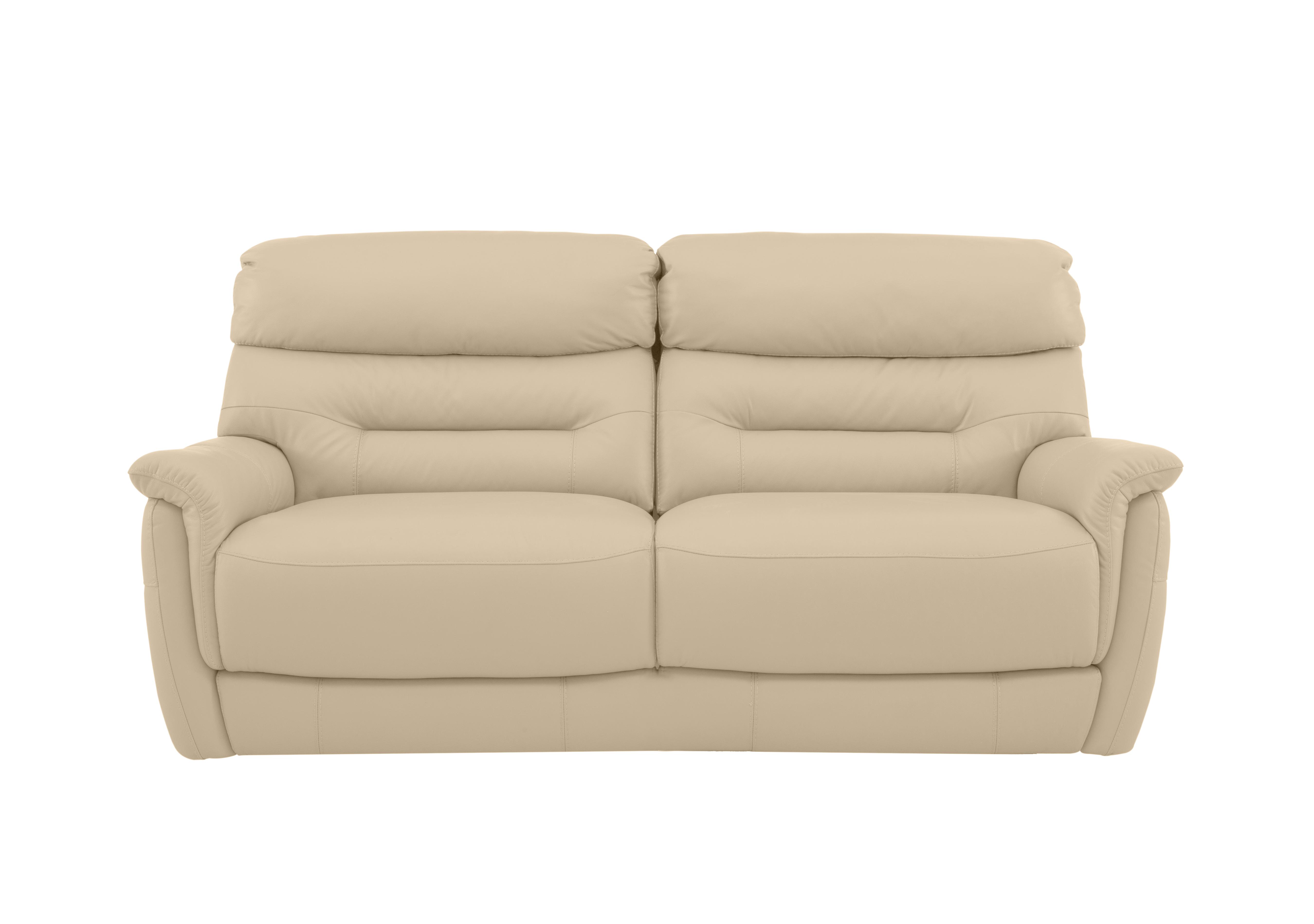 Chicago 3 Seater Leather Sofa in Bv-862c Bisque on Furniture Village