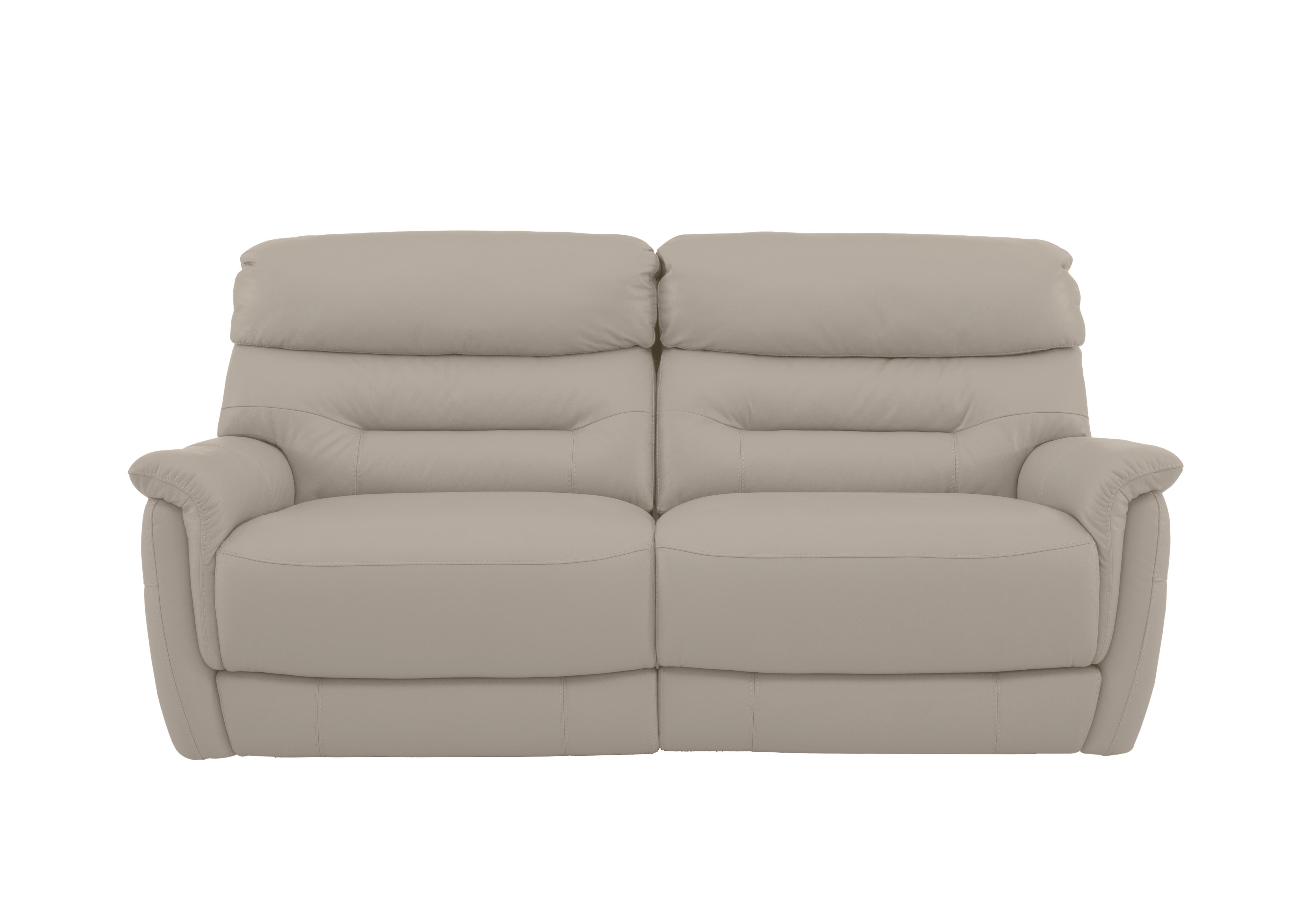 Chicago 3 Seater Leather Sofa in Bv-946b Silver Grey on Furniture Village