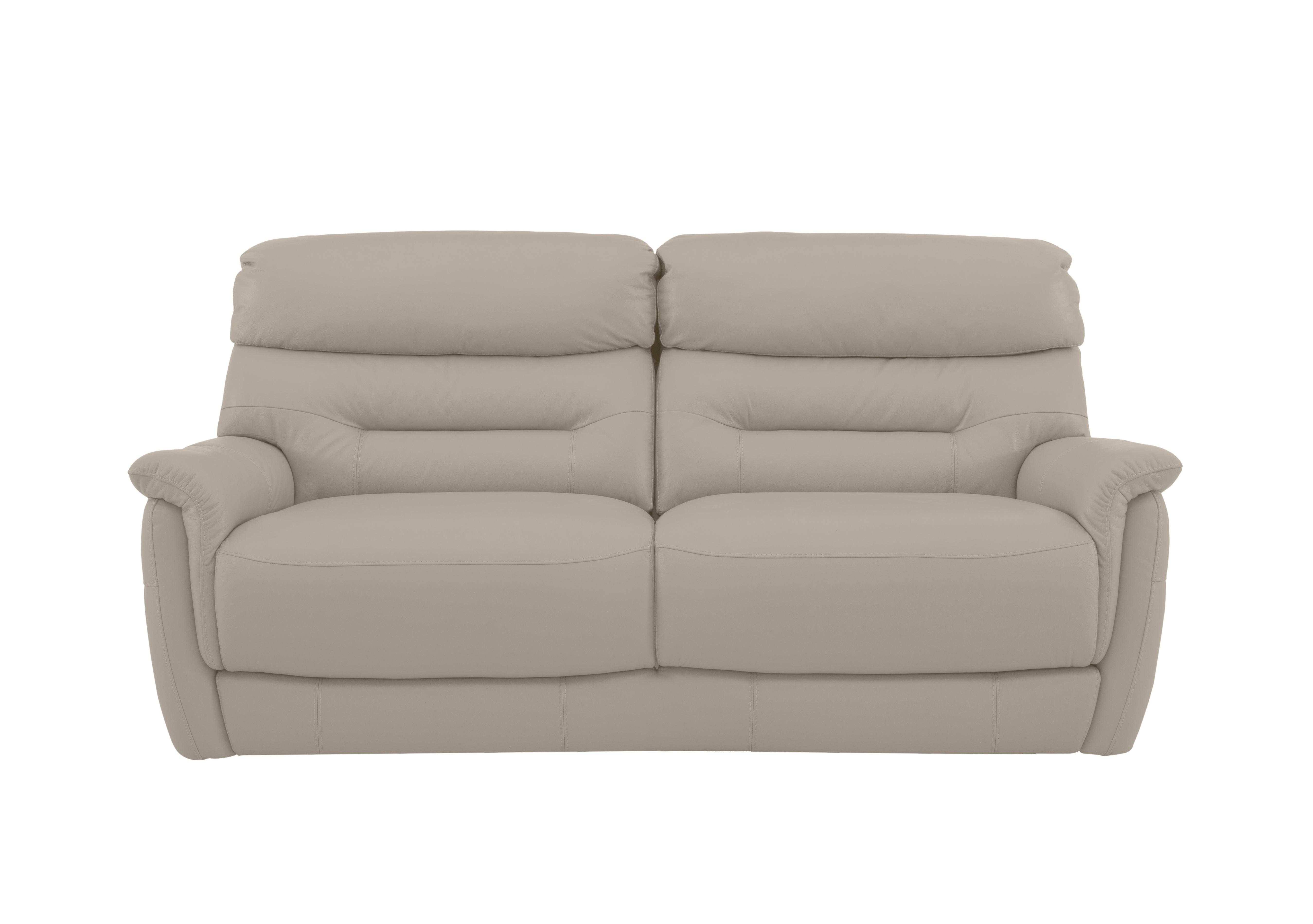 Chicago 3 Seater Leather Sofa in Bv-946b Silver Grey on Furniture Village