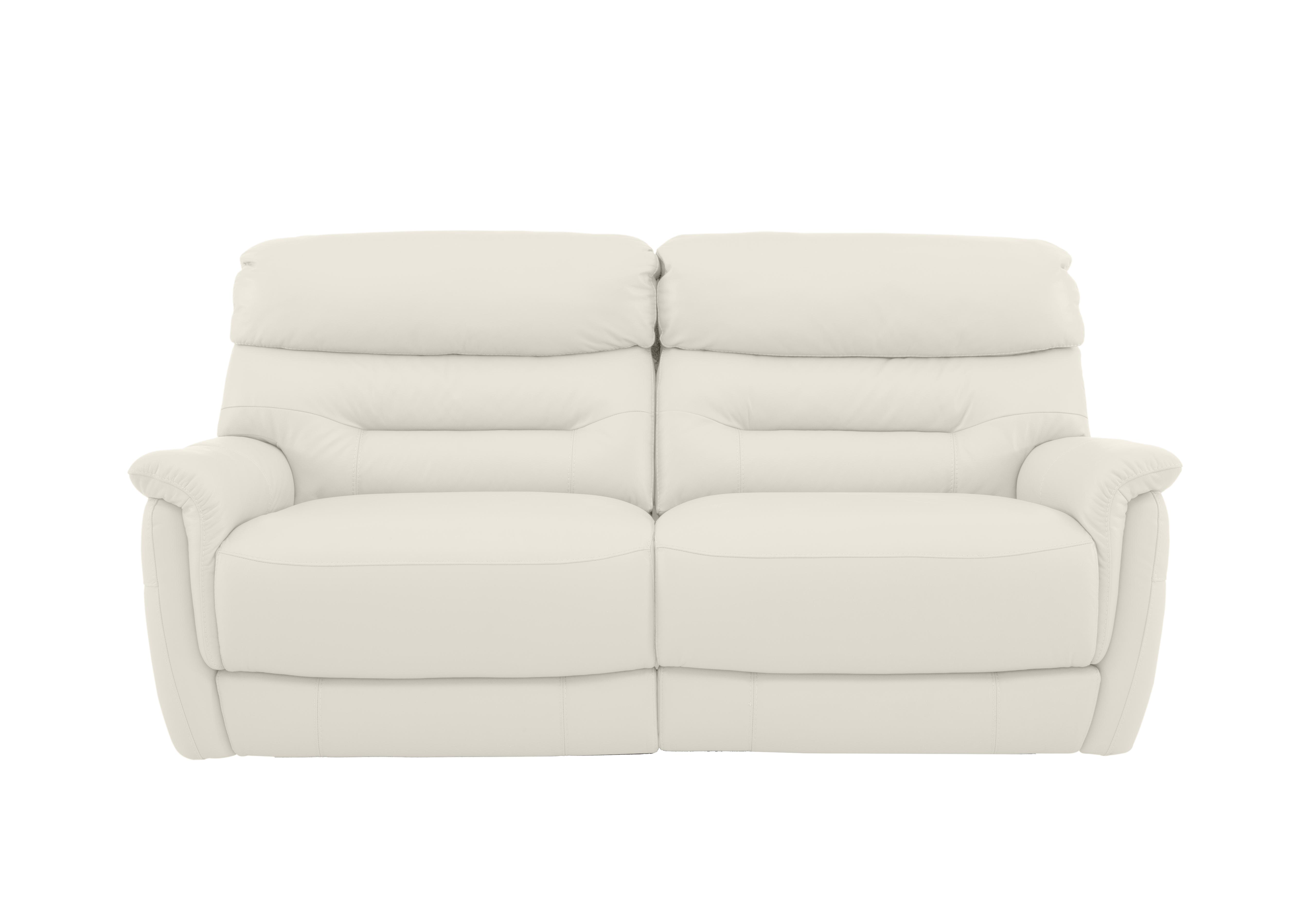 Chicago 3 Seater Leather Sofa in Hw-744d Star White on Furniture Village