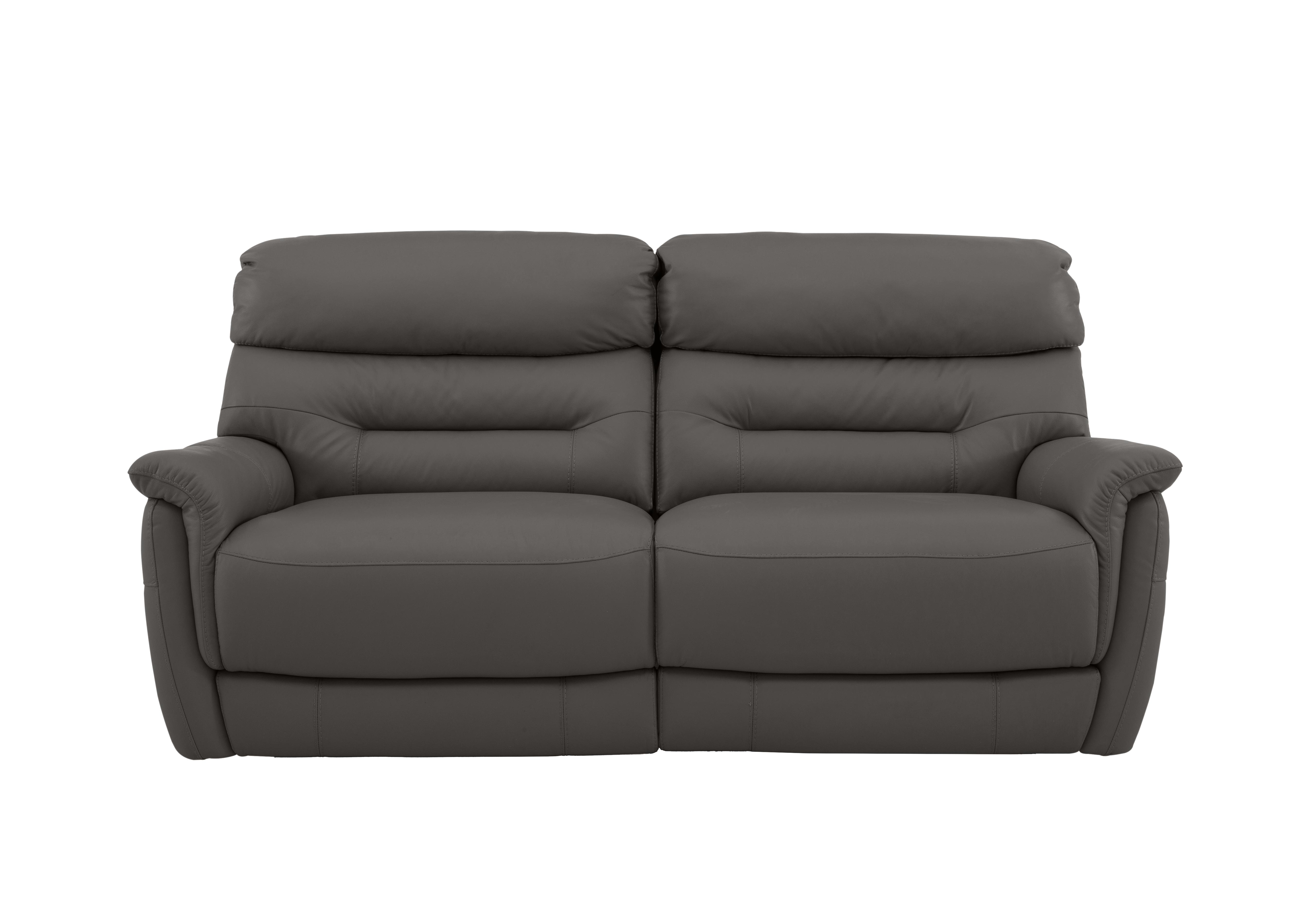 Chicago 3 Seater Leather Sofa in Nc-088e Charcoal Grey on Furniture Village