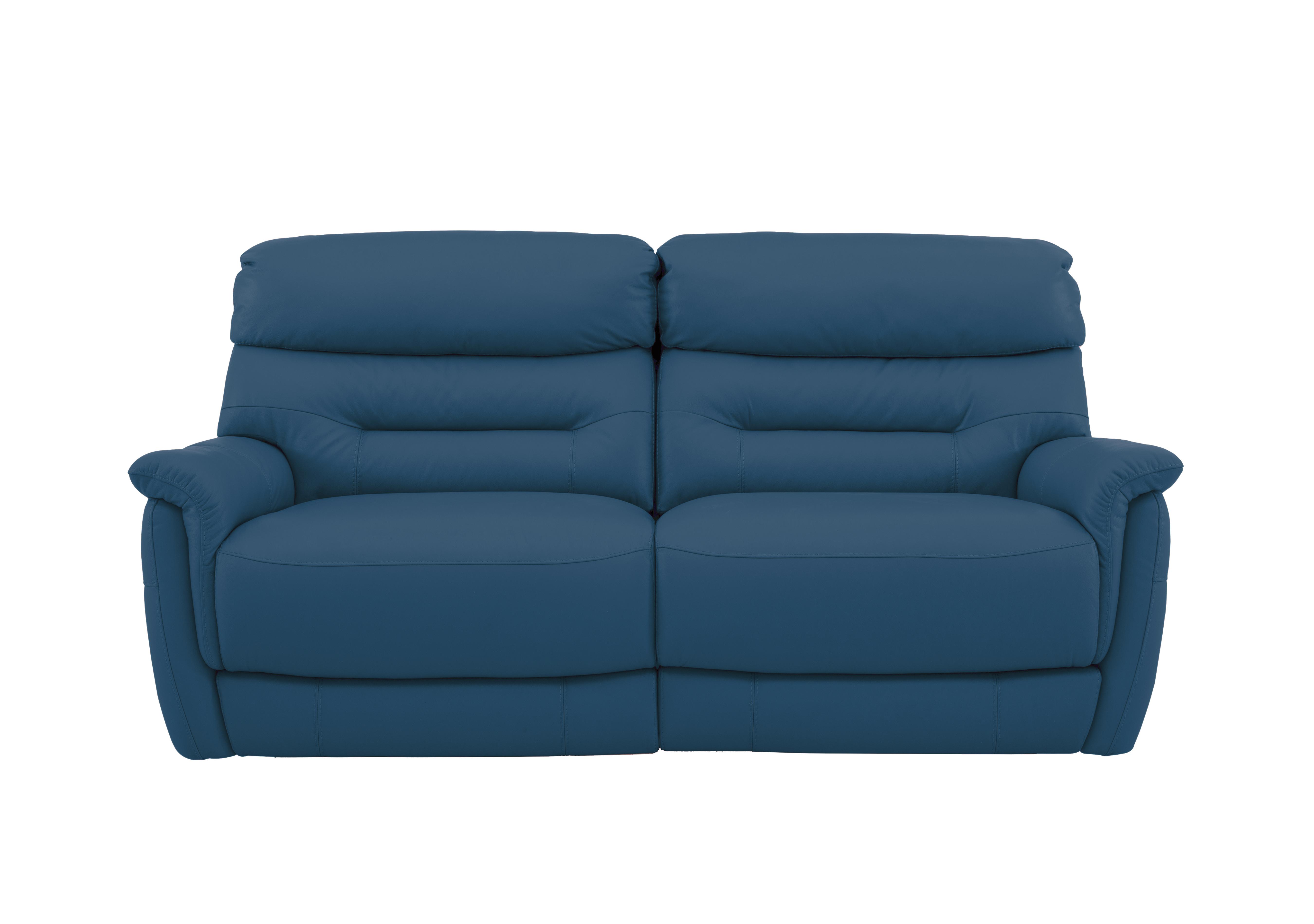 Chicago 3 Seater Leather Sofa in Nc-284e Carribean Sea on Furniture Village