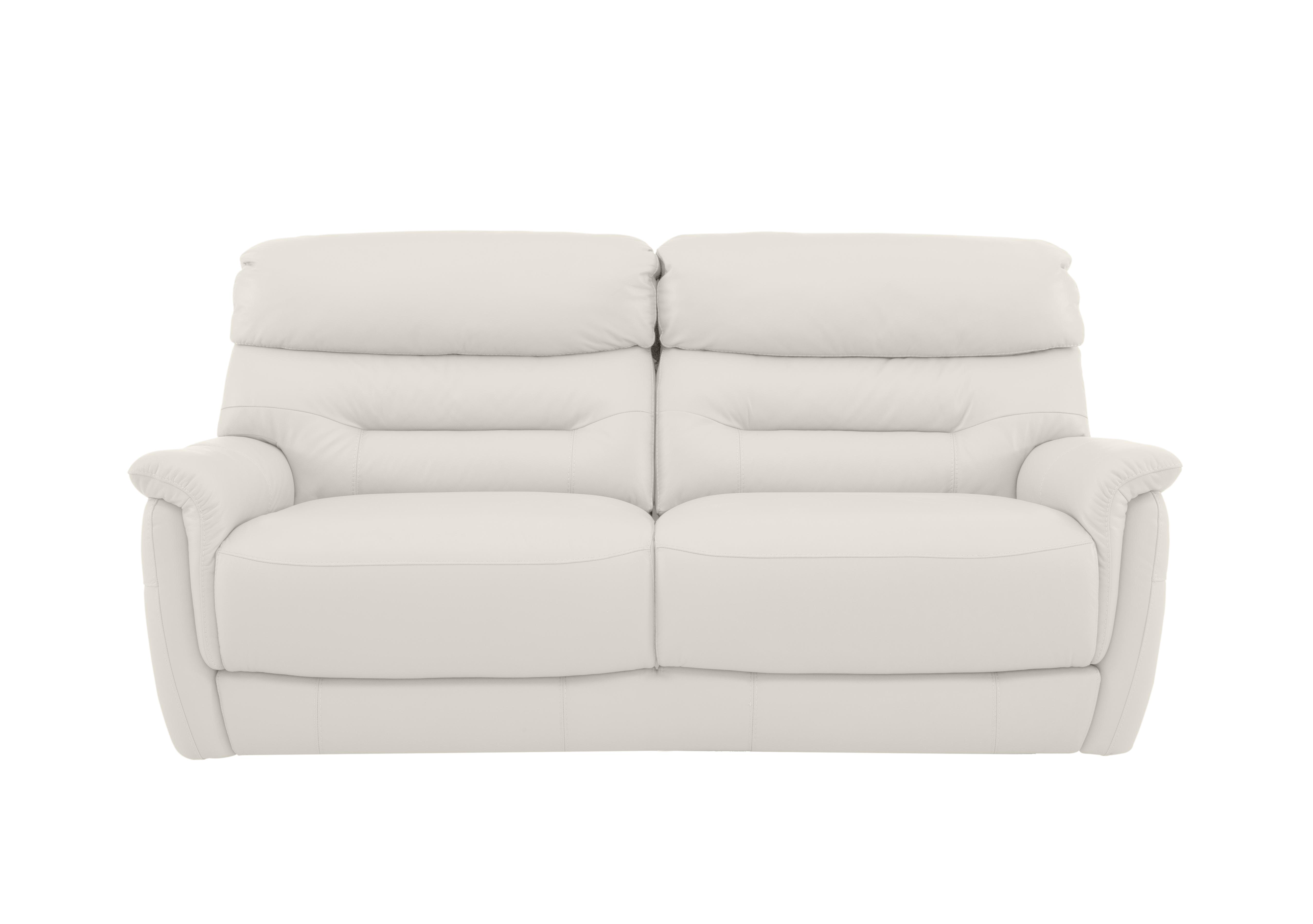 Chicago 3 Seater Leather Sofa in Nc-744d Star White on Furniture Village