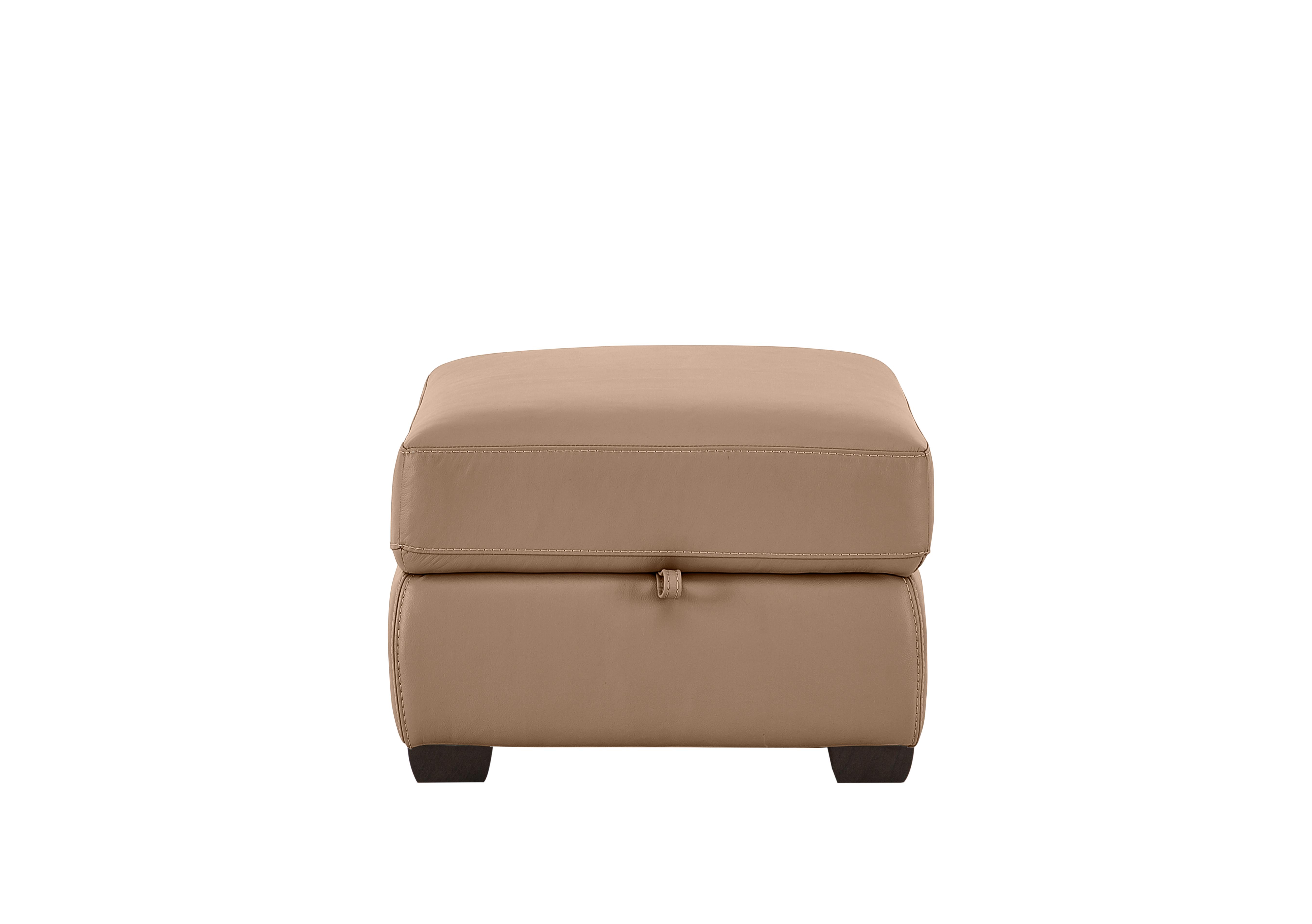 Chicago Leather Storage Stool in Bv-039c Pebble on Furniture Village