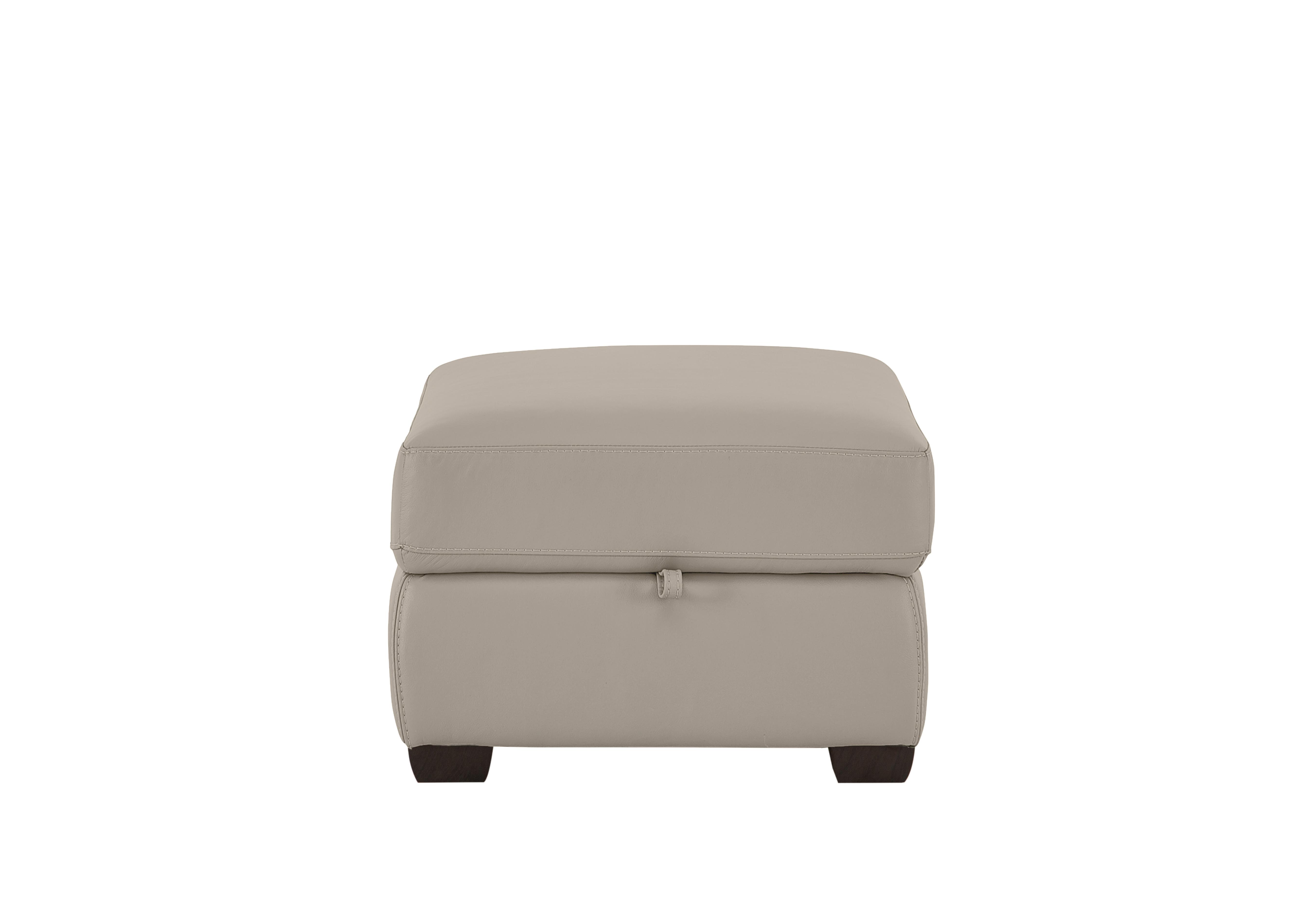 Chicago Leather Storage Stool in Bv-946b Silver Grey on Furniture Village