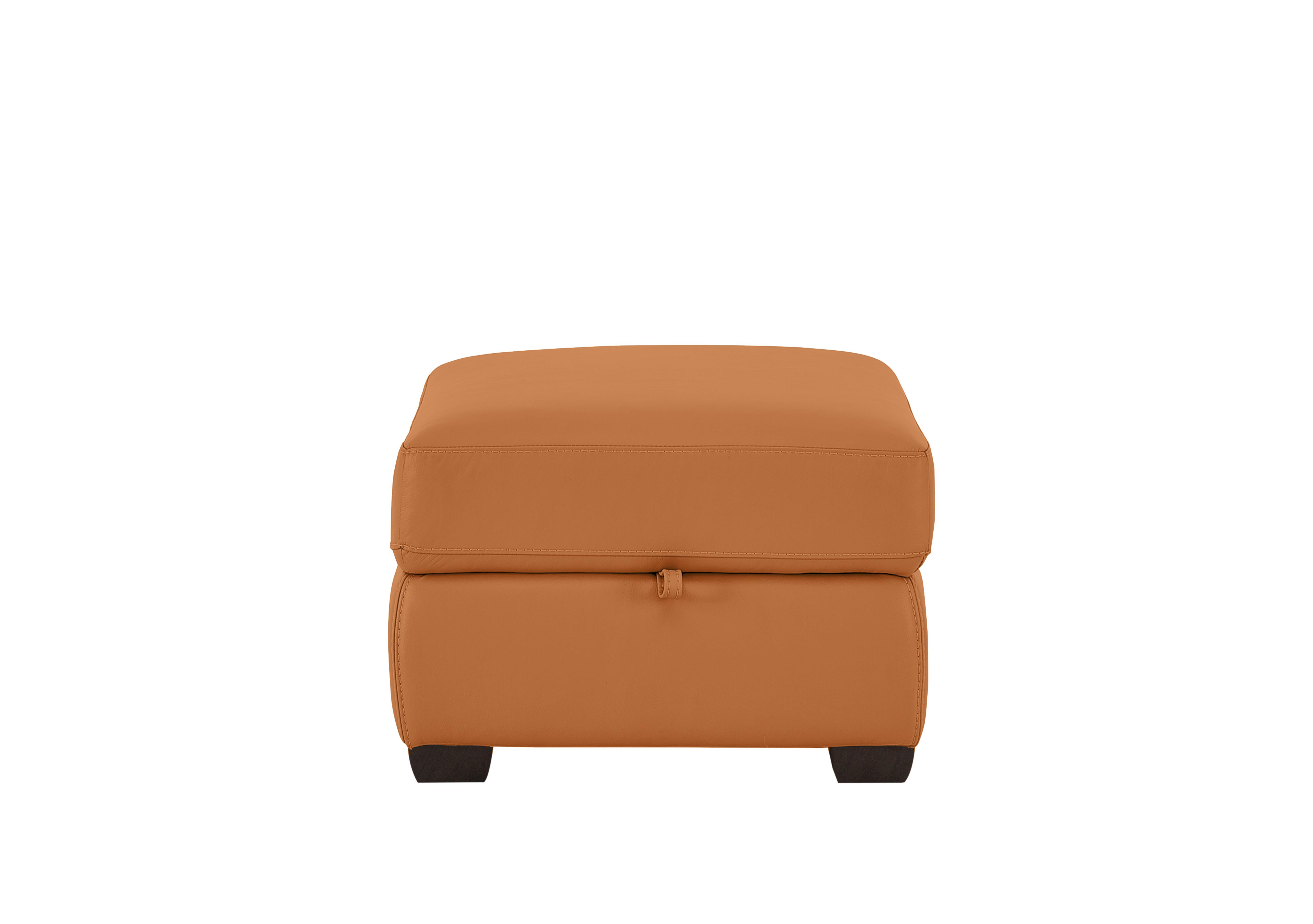 Chicago Leather Storage Stool in Nc-335e Honey Yellow on Furniture Village