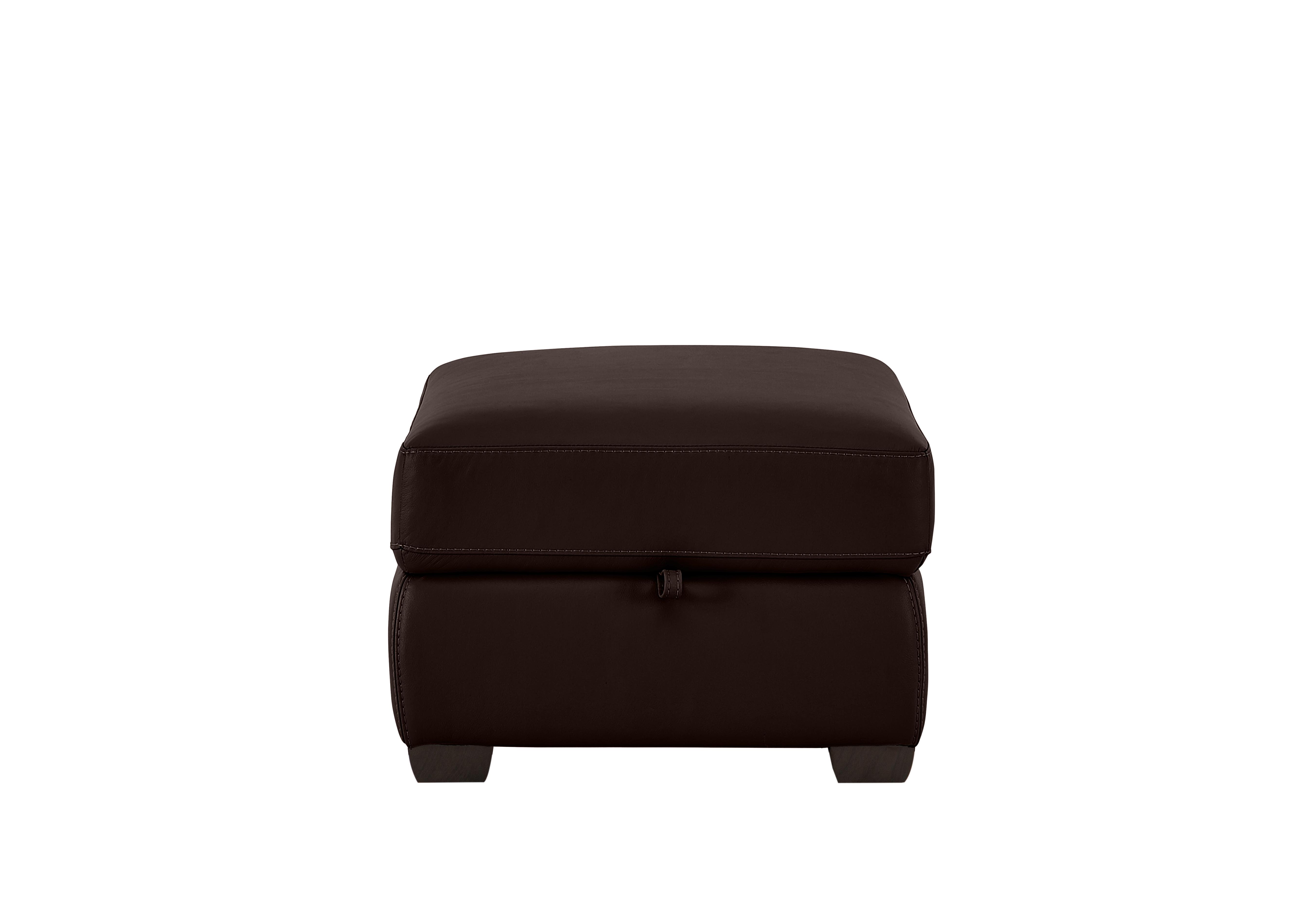 Chicago Leather Storage Stool in Sk-097d Dark Brown on Furniture Village