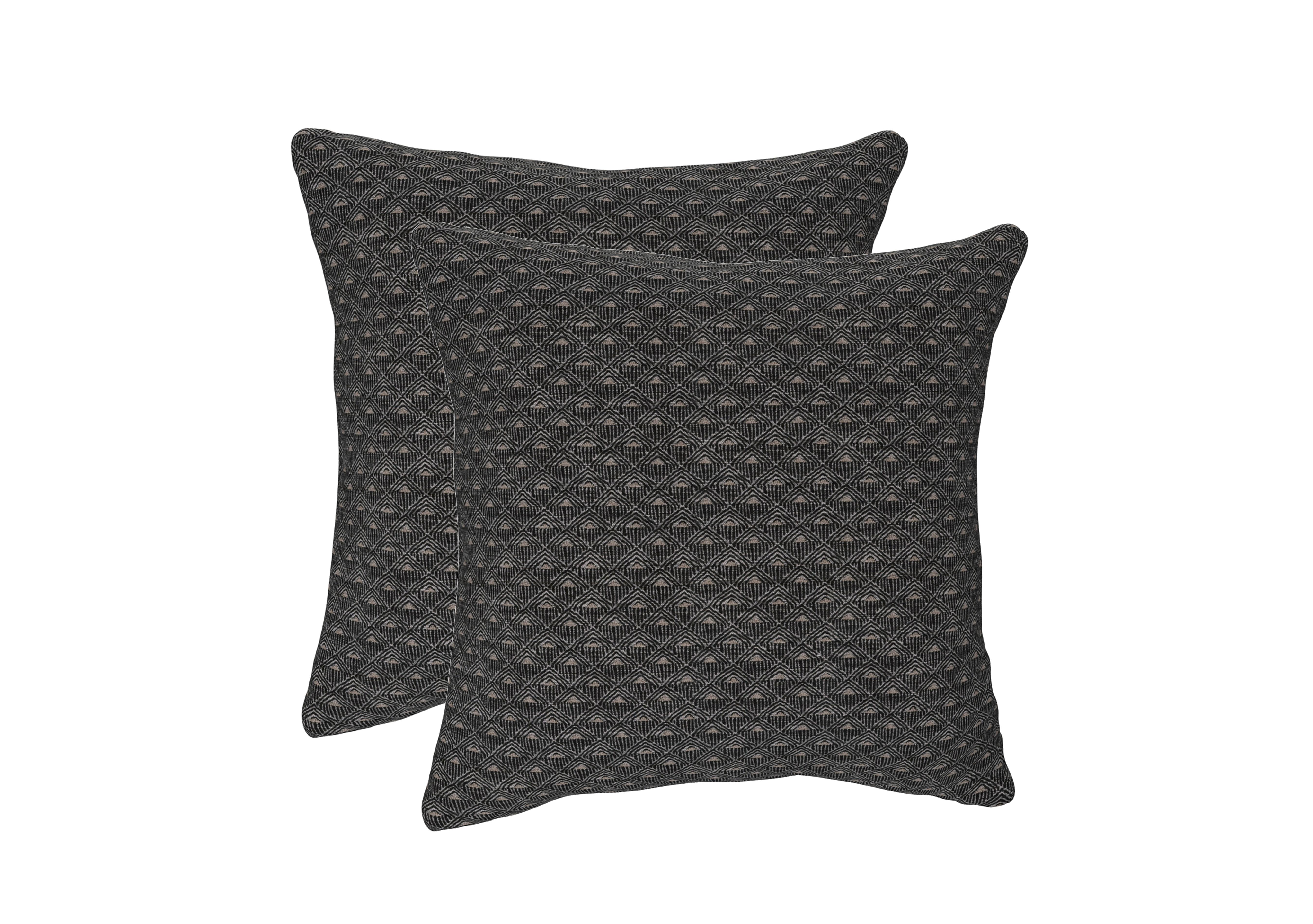 Pair of Large Scatter Cushions in Deccha Deco Diamond Charcoal on Furniture Village