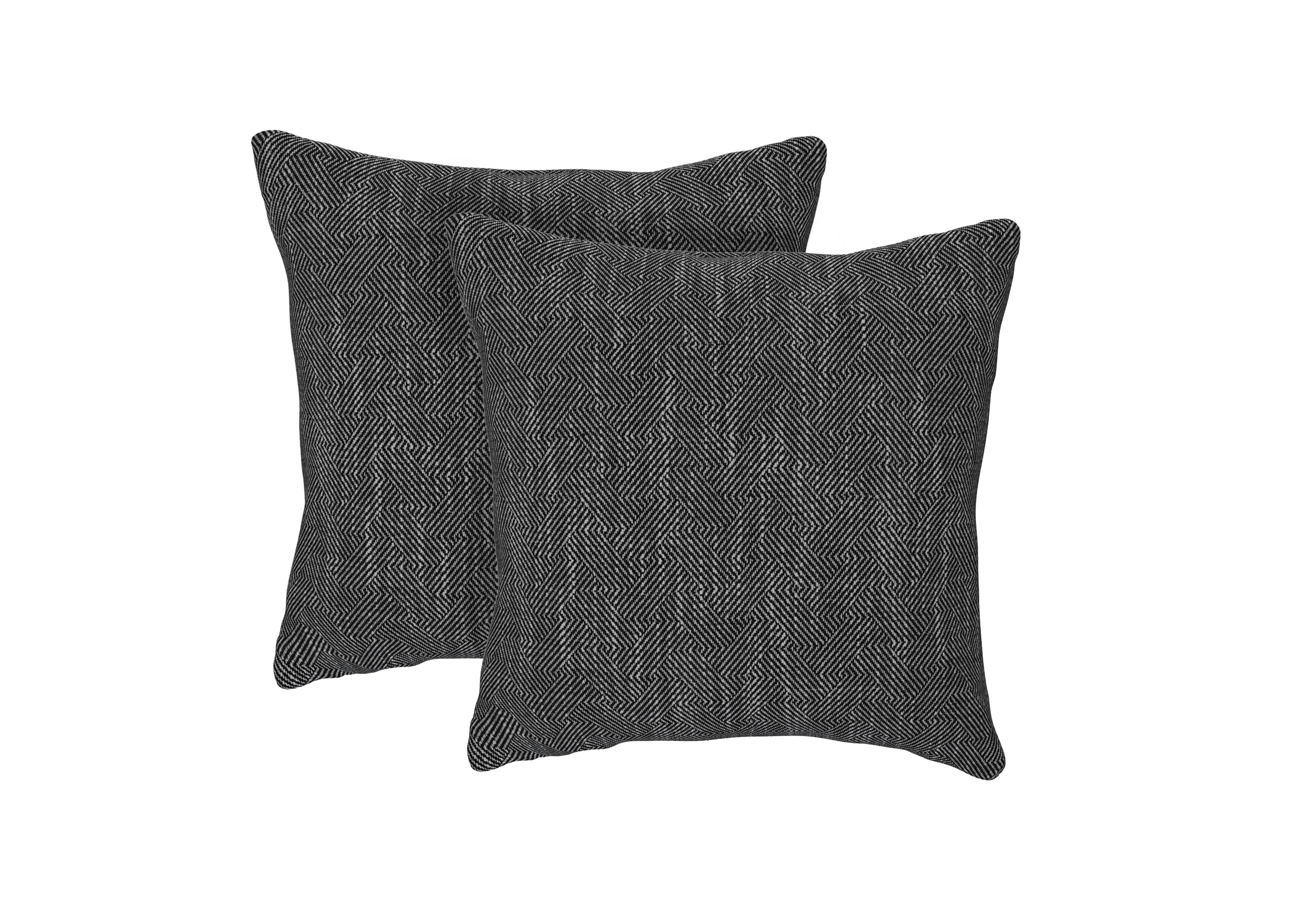 Pair of Small Scatter Cushions in Crocha Crssd Paths Charcoal on Furniture Village