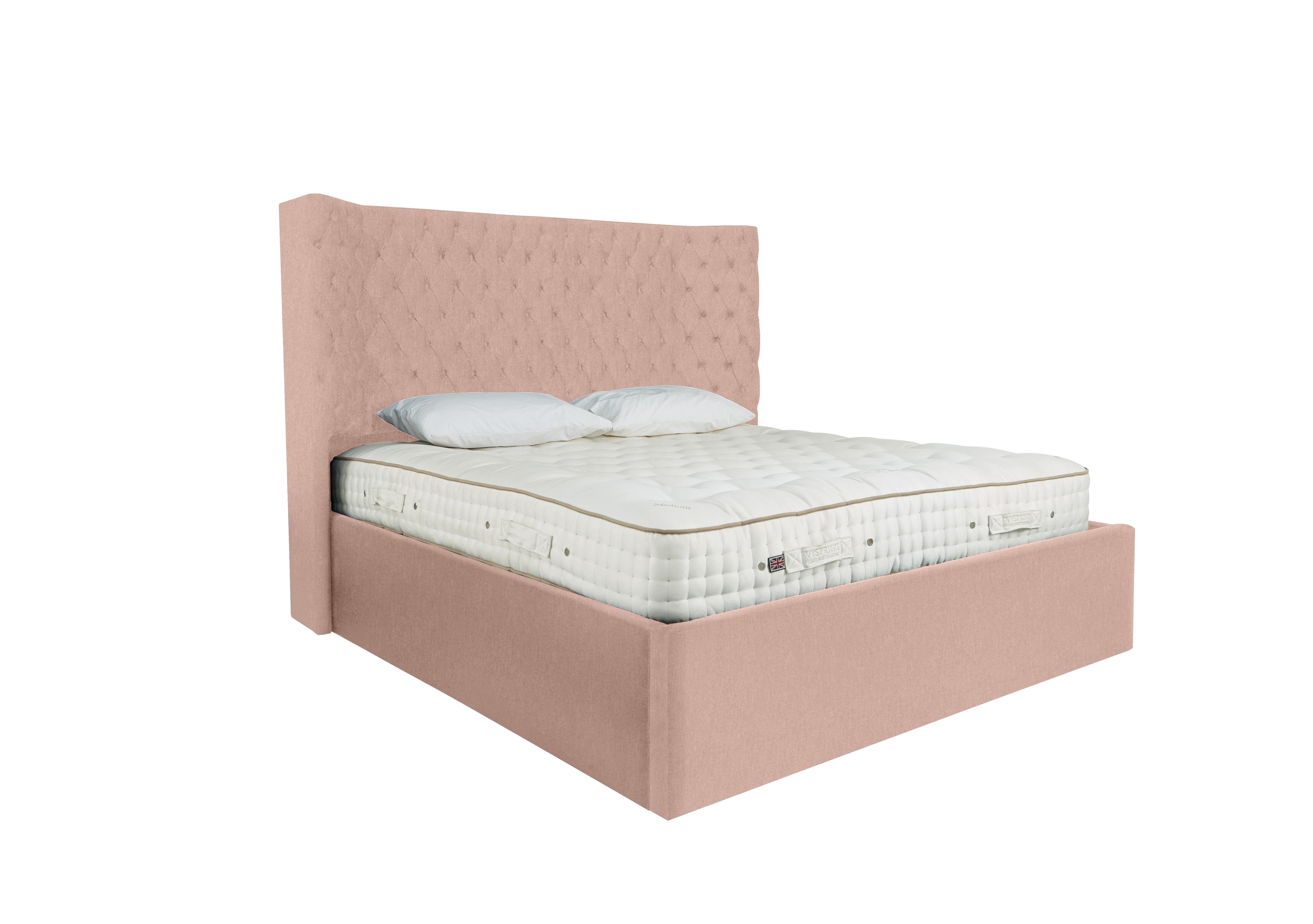 Maximus Ottoman Bed Frame in Linnet Rose on Furniture Village