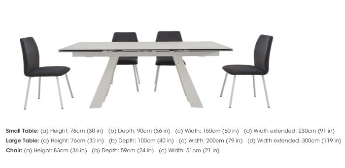 Wings Extending Dining Table and 4 Fixed Fabric Chairs in  on Furniture Village
