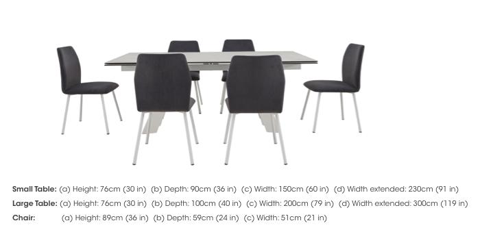 Wings Extending Dining Table and 6 Fixed Fabric Chairs in  on Furniture Village