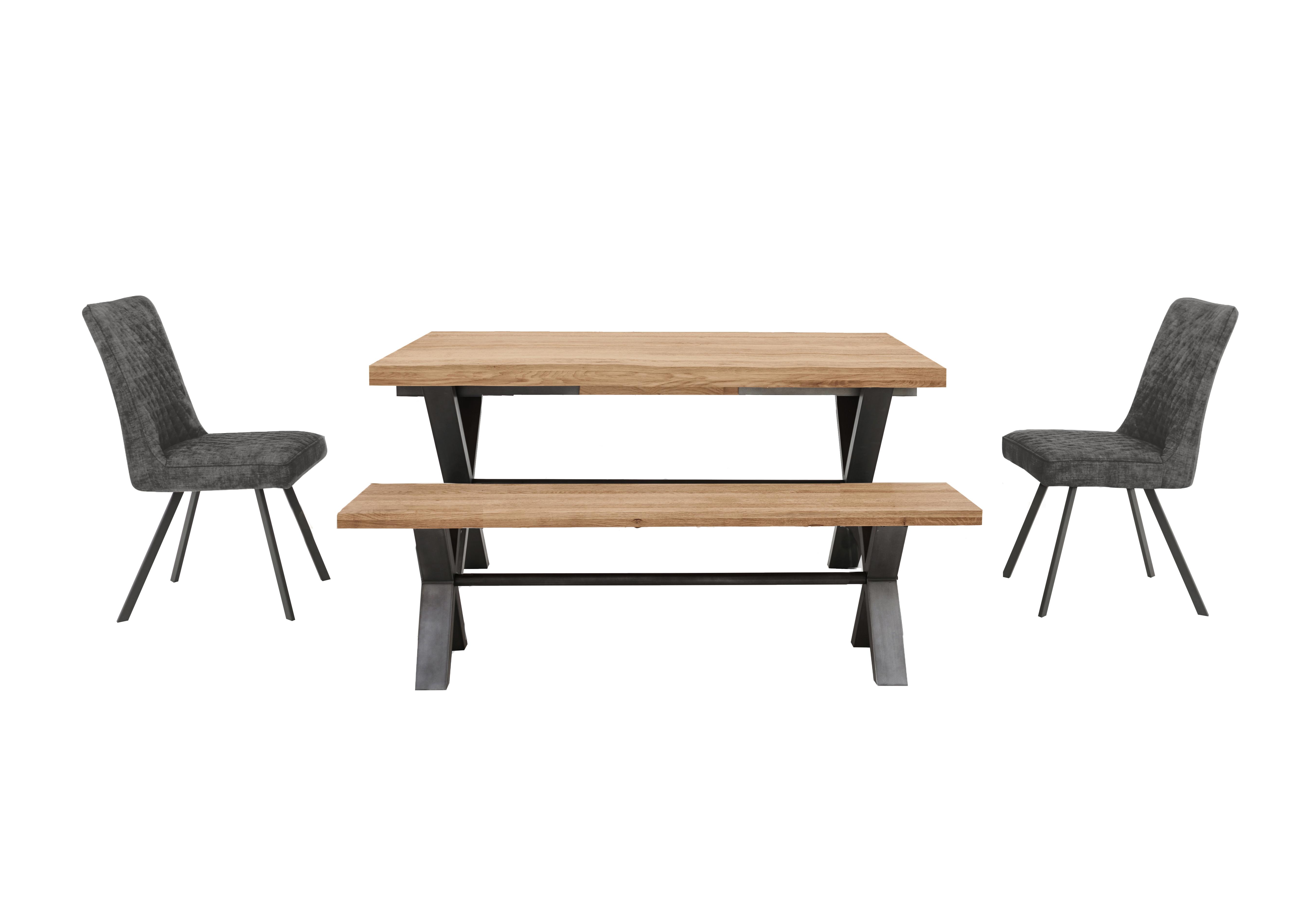 Earth Small Dining Table, 2 Dining Chairs and Dining Bench Set in Graphite on Furniture Village