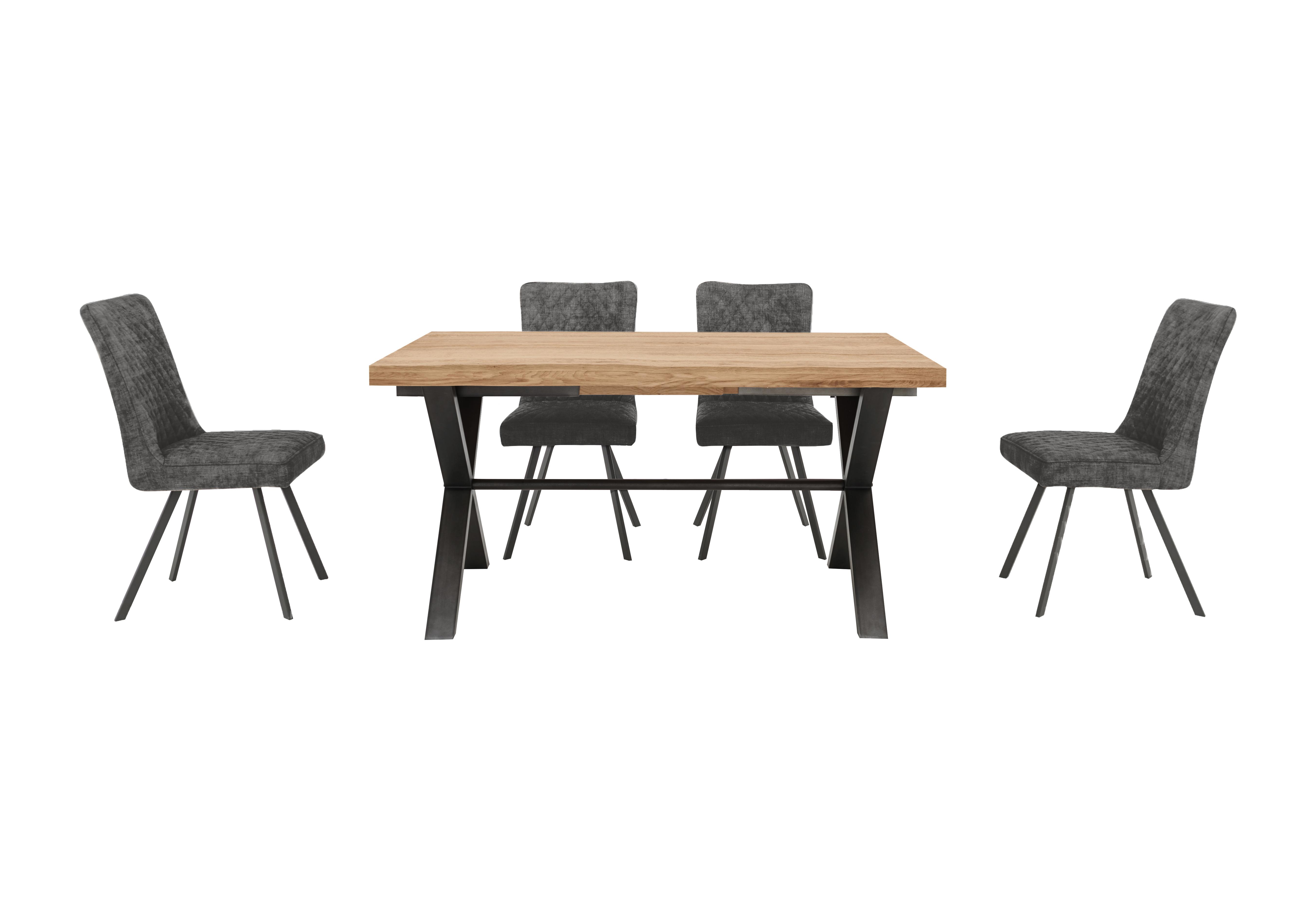 Earth Small Straight Edge Dining Table and 4 Dining Chairs in Graphite on Furniture Village