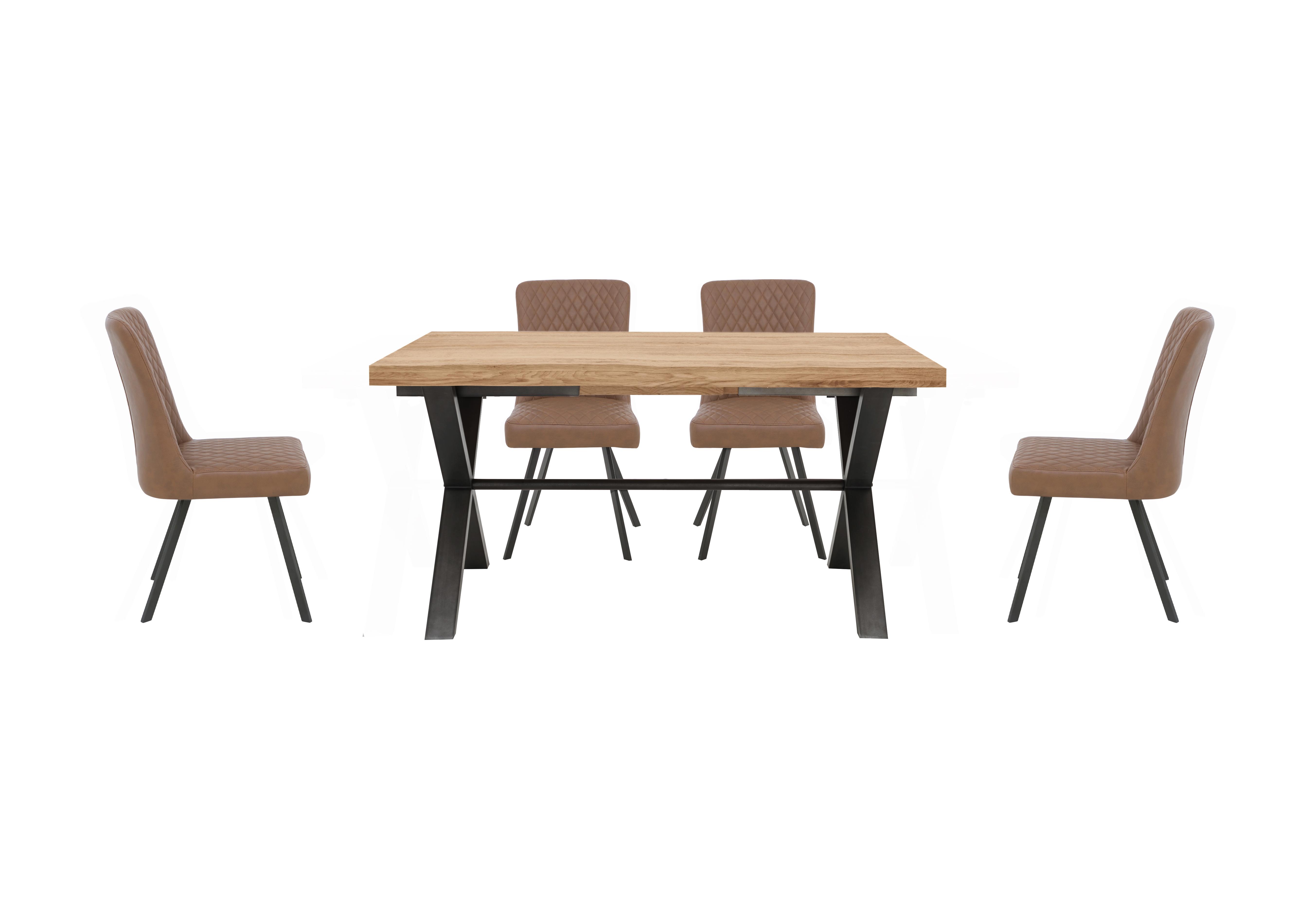 Earth Small Dining Table and 4 Dining Chairs in Tan on Furniture Village