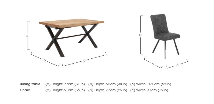 Earth Small Straight Edge Dining Table and 6 Dining Chairs in  on Furniture Village