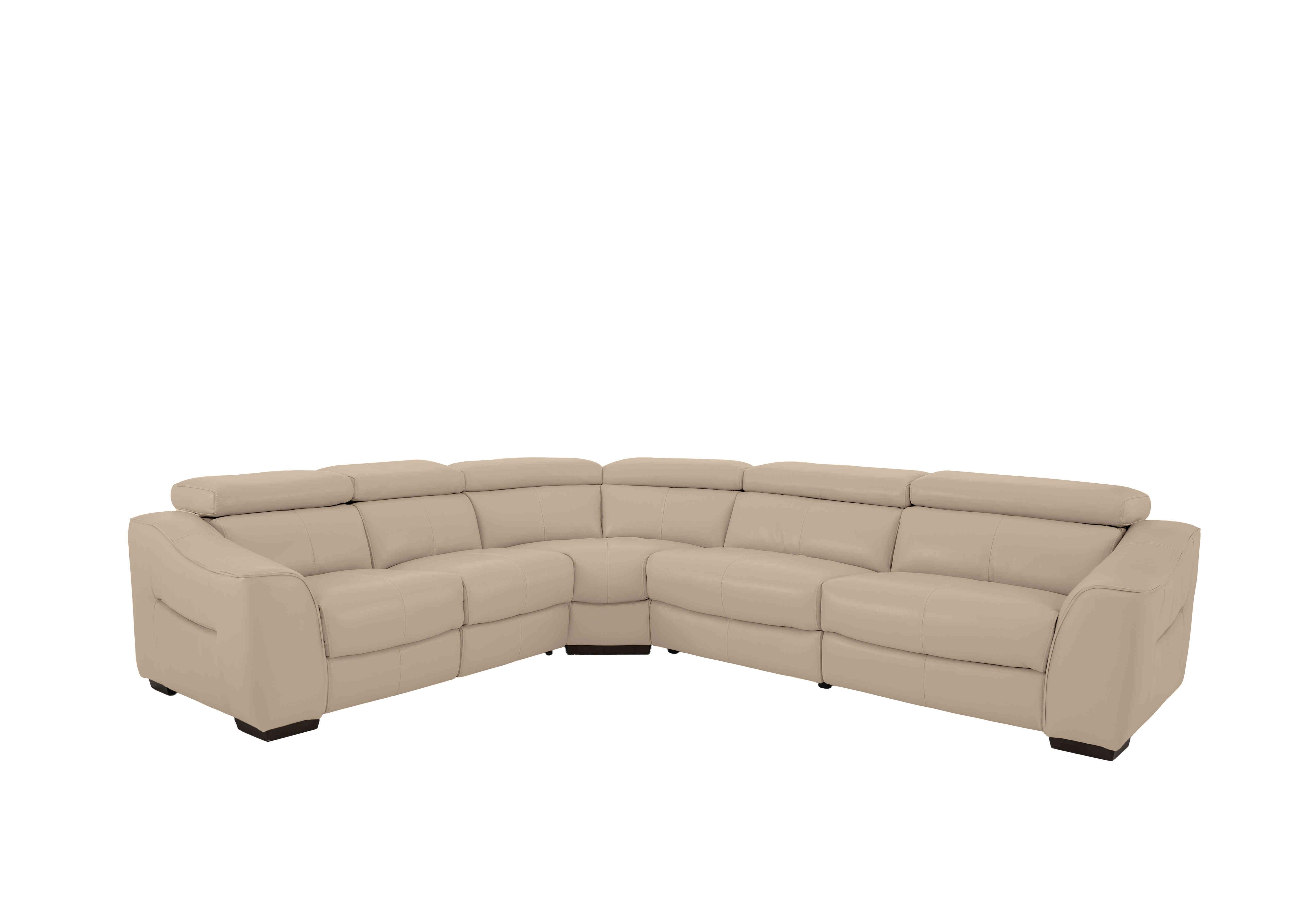 Elixir Leather Power Recliner Corner Sofa in Bv-039c Pebble on Furniture Village