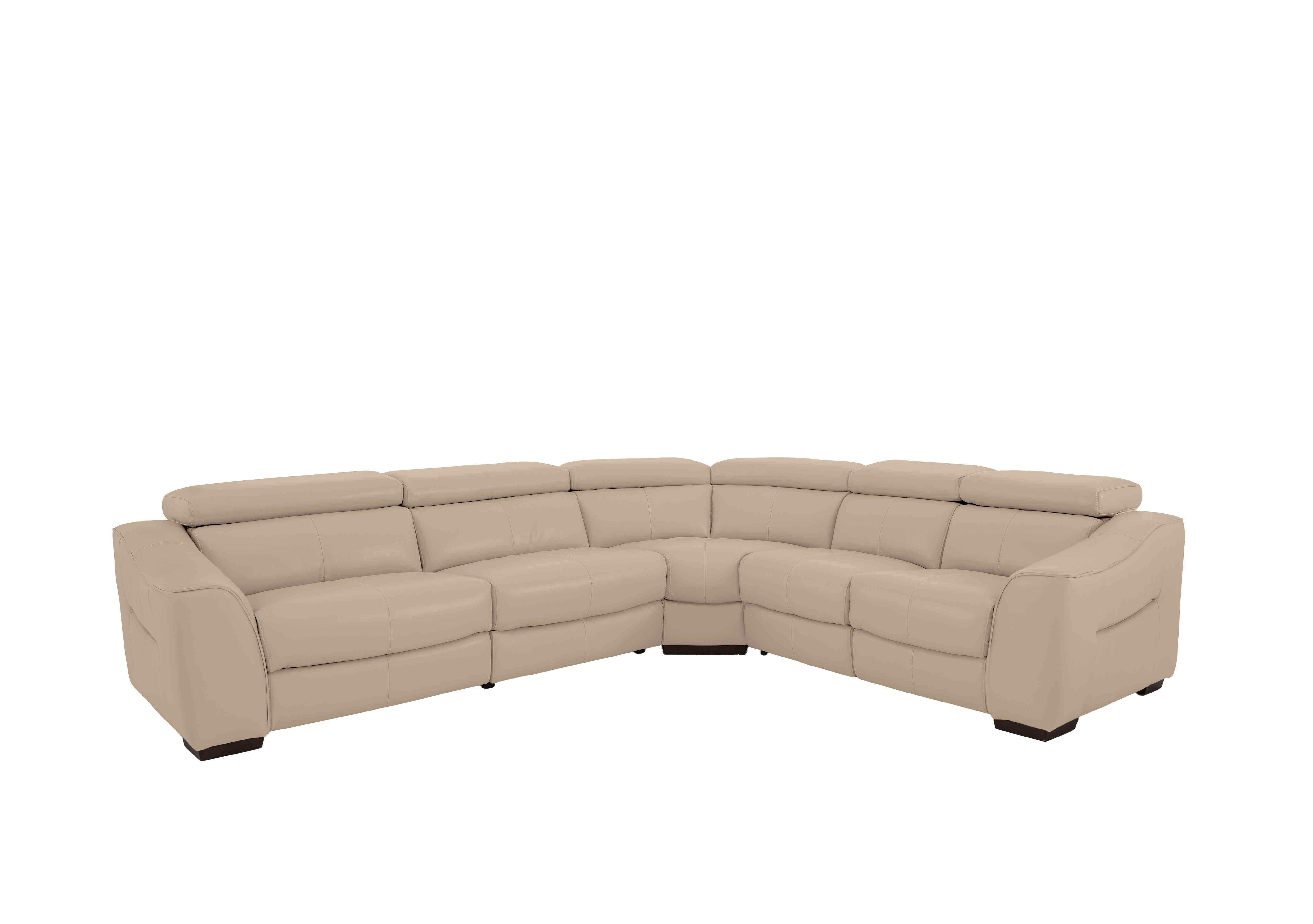 Elixir Leather Power Recliner Corner Sofa in Bv-039c Pebble on Furniture Village