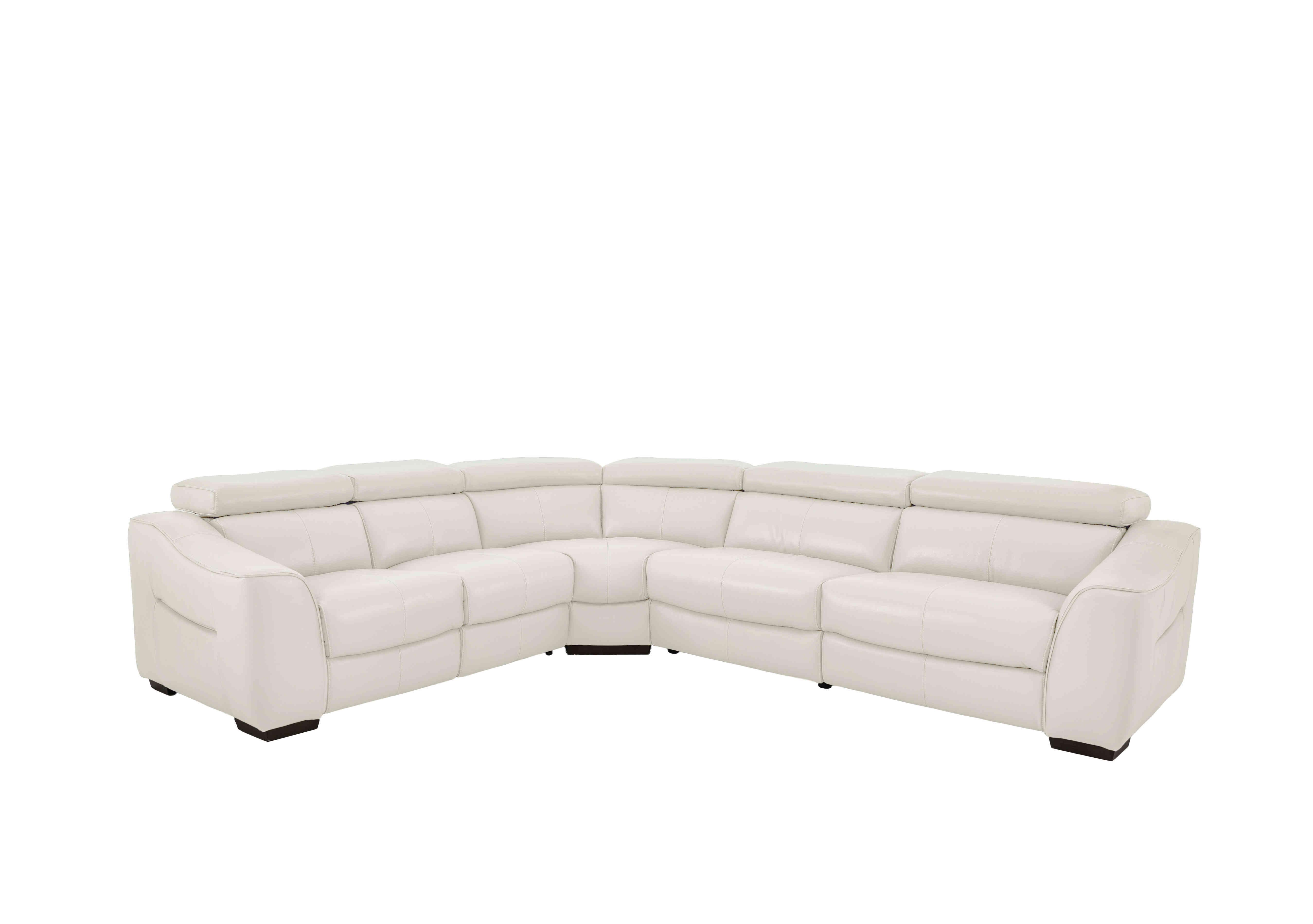 Elixir Leather Power Recliner Corner Sofa in Bv-156e Frost on Furniture Village