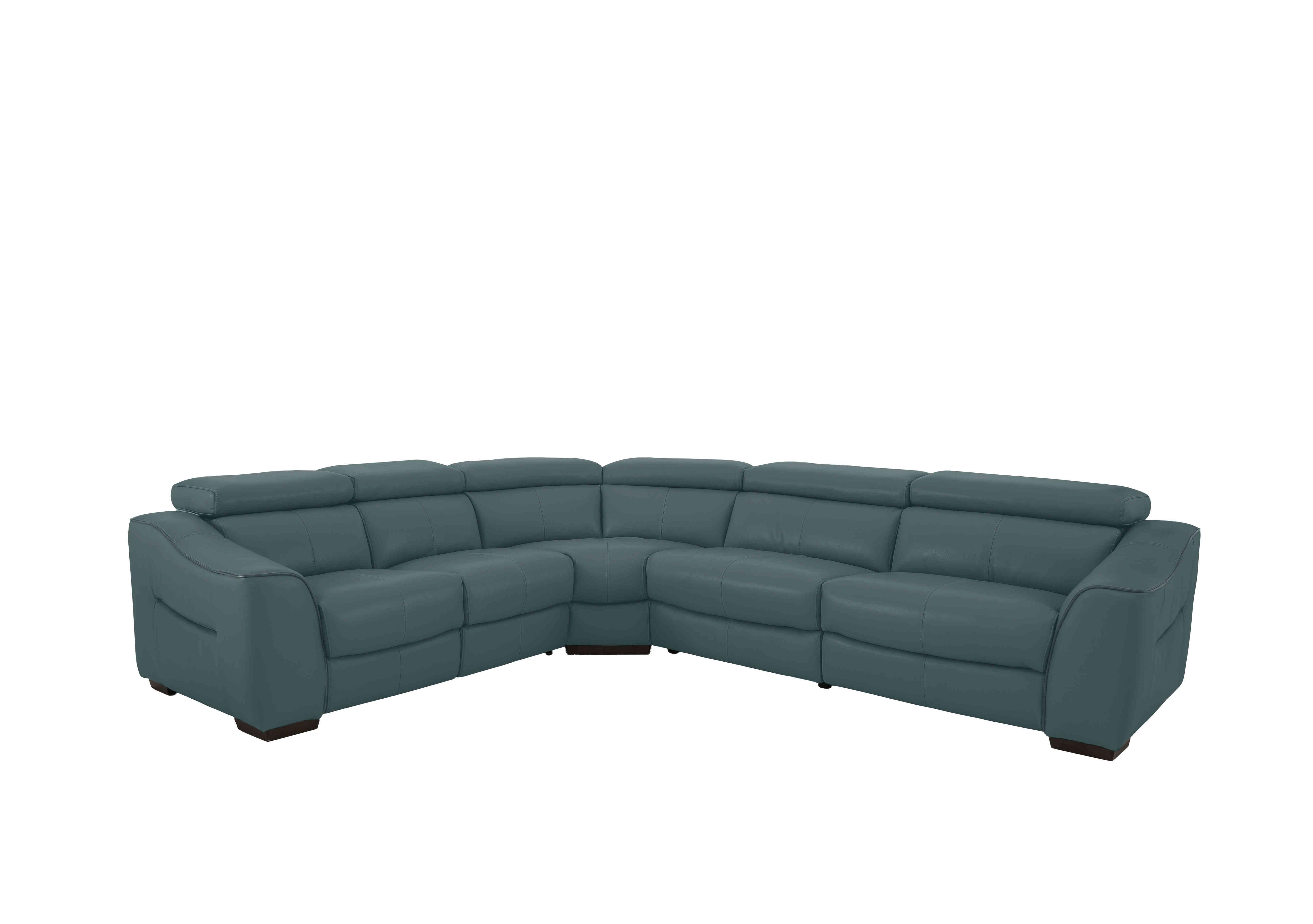 Elixir Leather Power Recliner Corner Sofa in Bv-301e Lake Green on Furniture Village