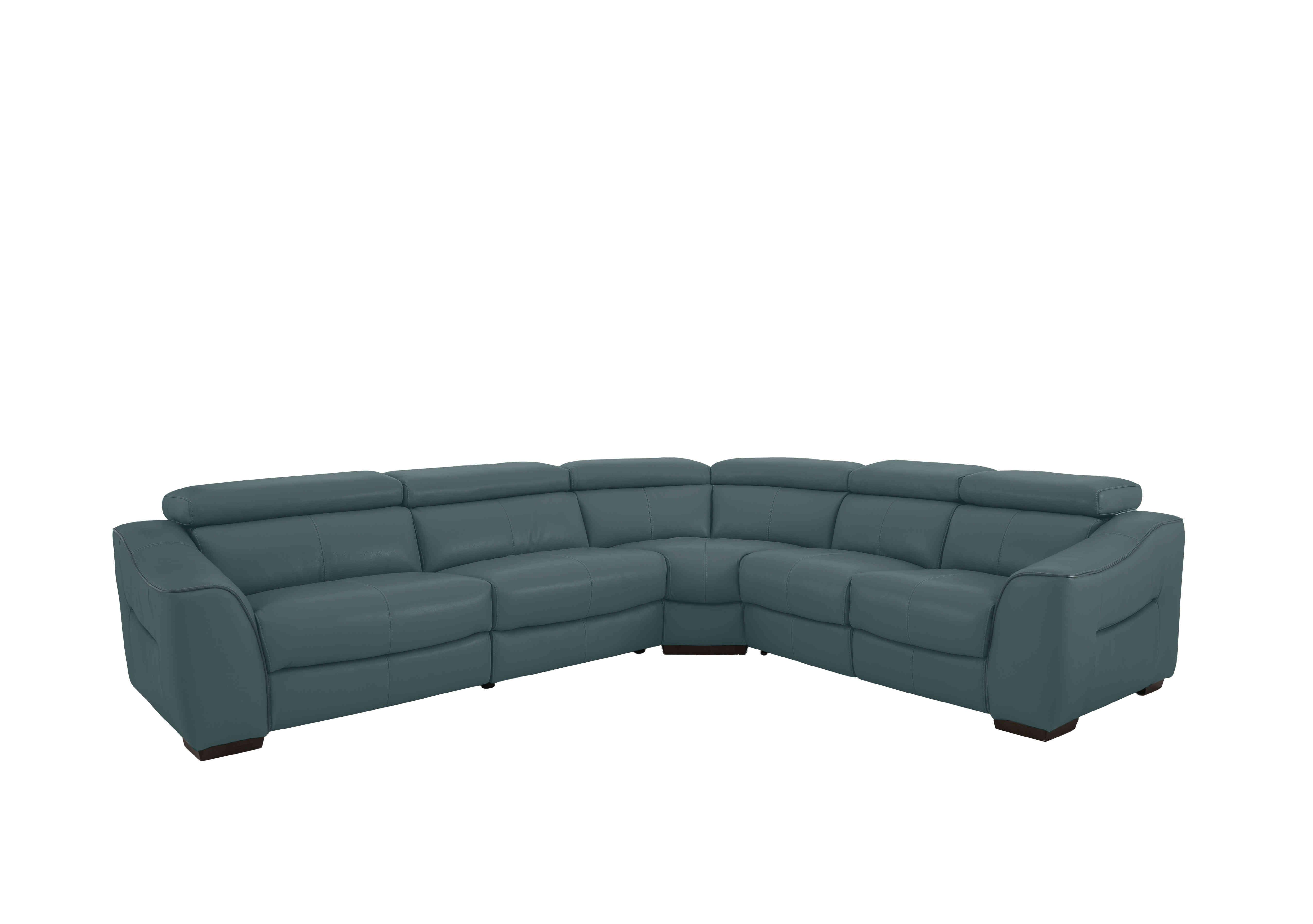 Elixir Leather Power Recliner Corner Sofa in Bv-301e Lake Green on Furniture Village