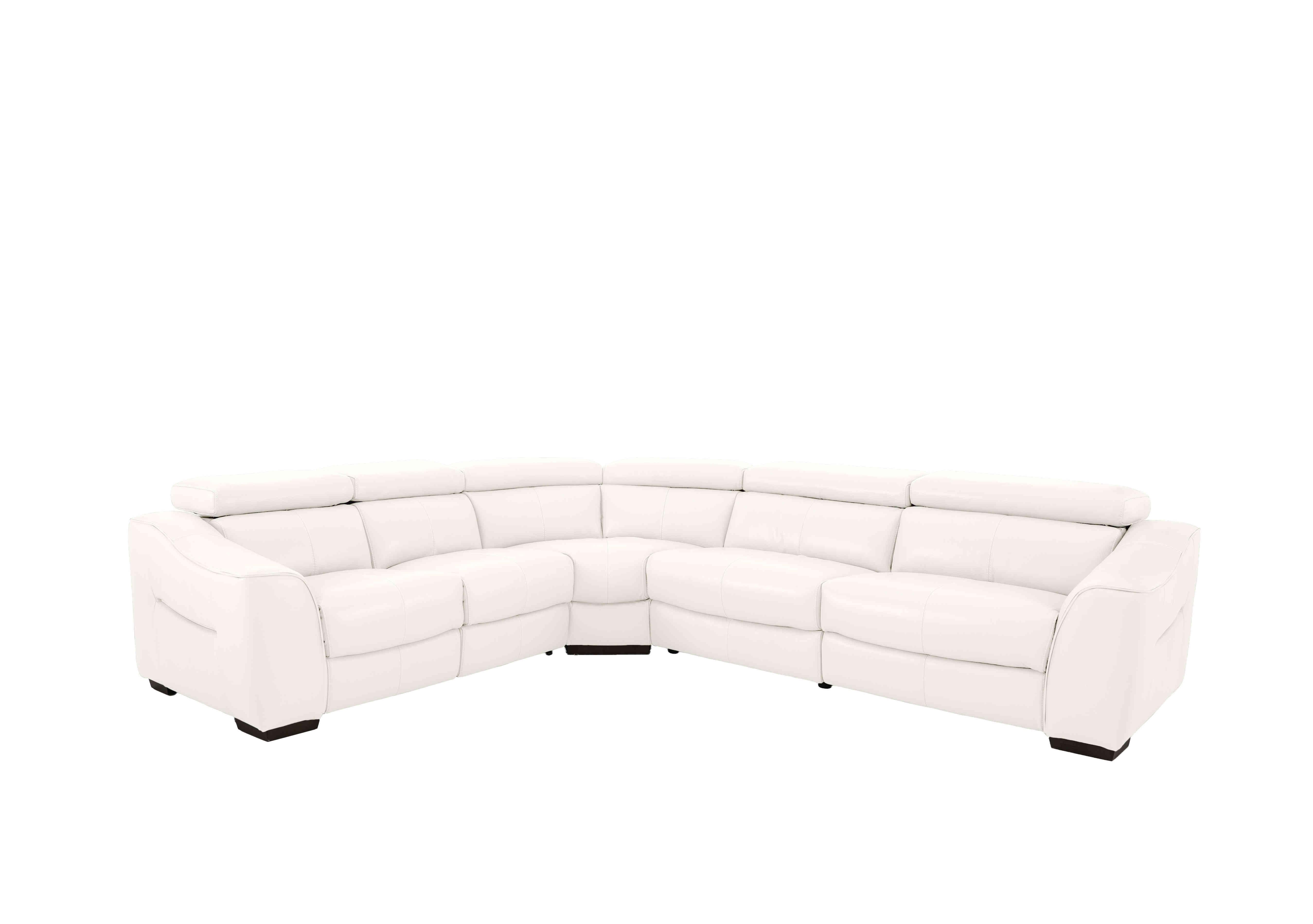 Elixir Leather Power Recliner Corner Sofa in Bv-744d Star White on Furniture Village