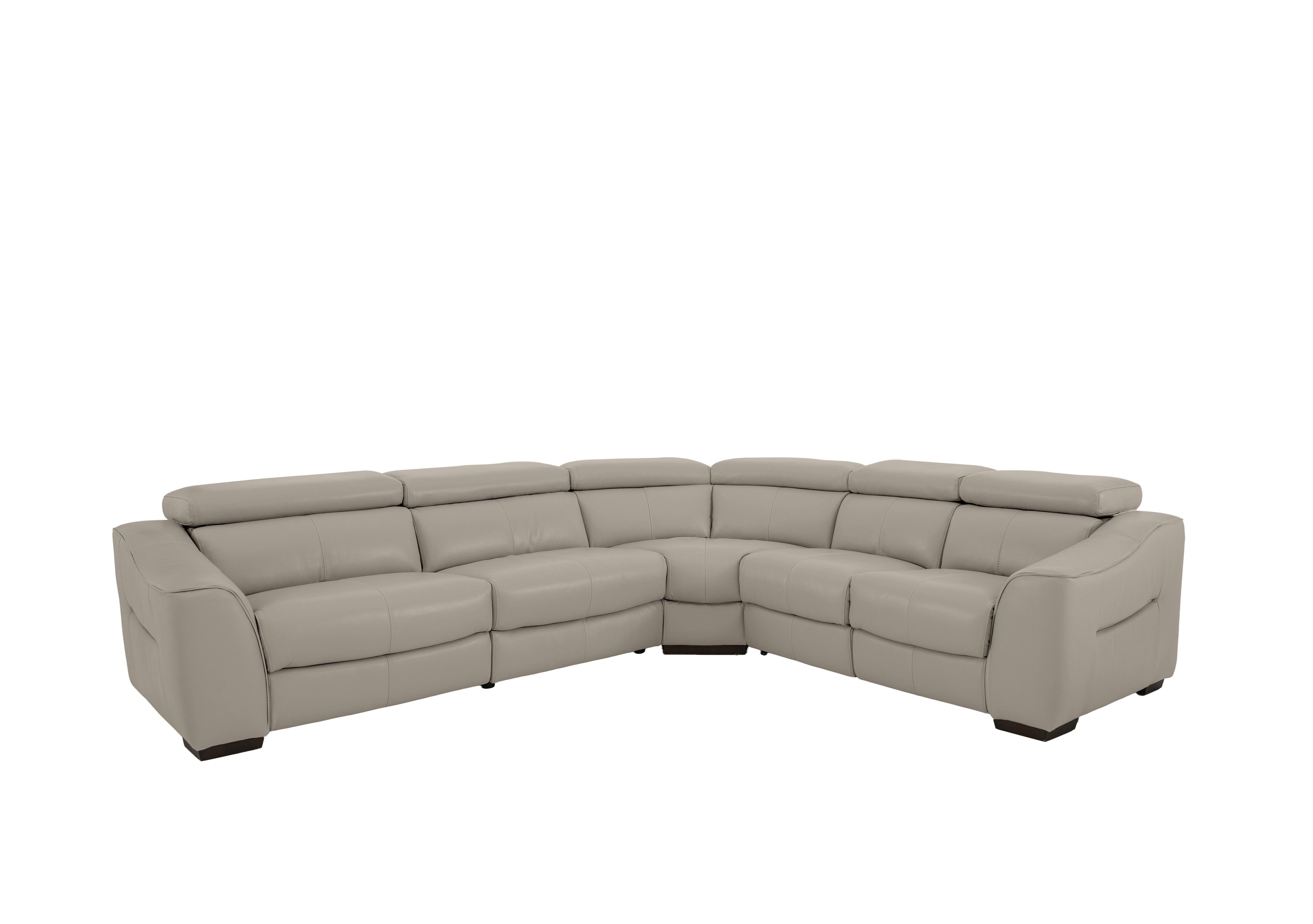 Elixir Leather Power Recliner Corner Sofa in Bv-946b Silver Grey on Furniture Village