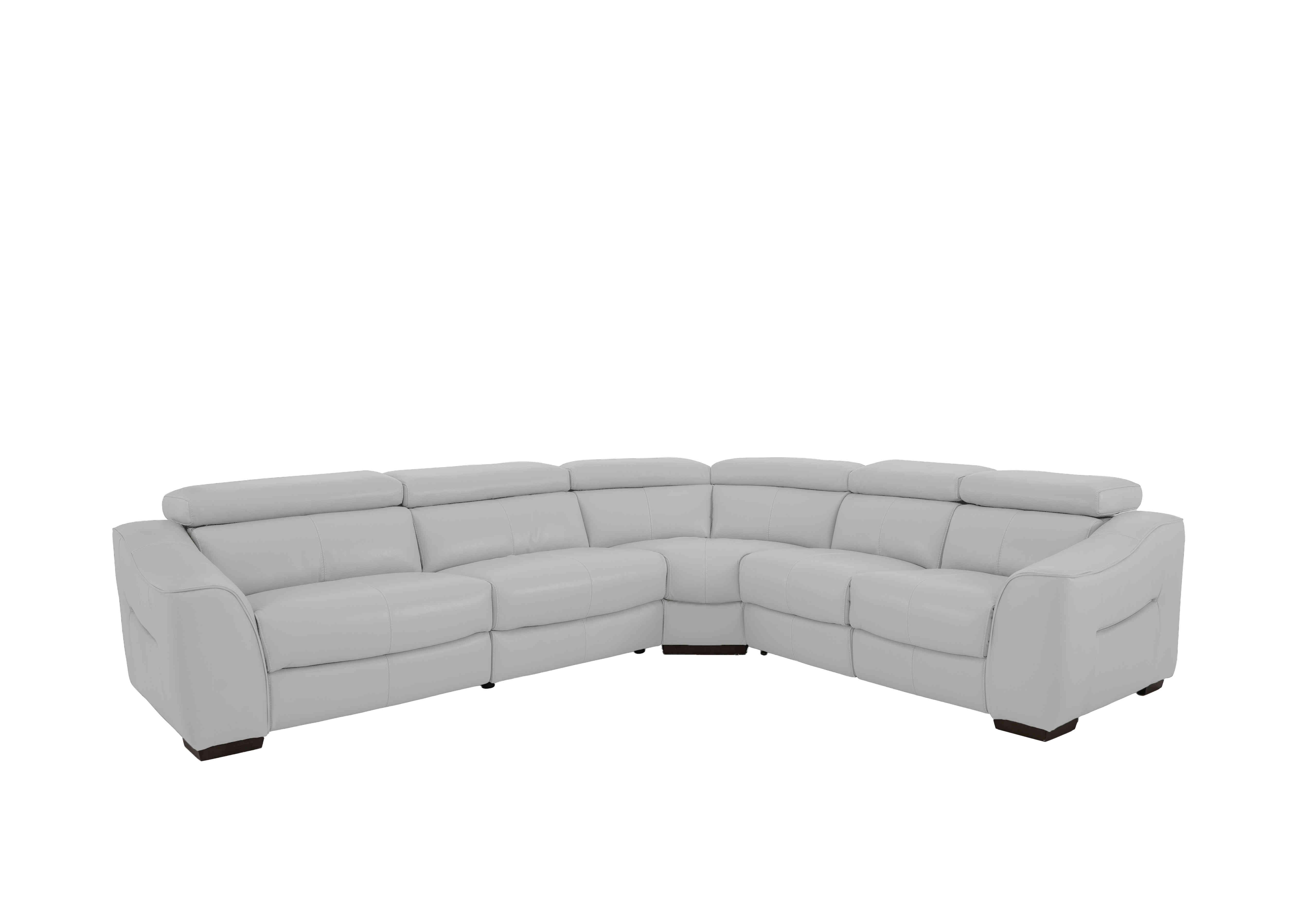 Elixir Leather Power Recliner Corner Sofa in Nc-251e Grey on Furniture Village