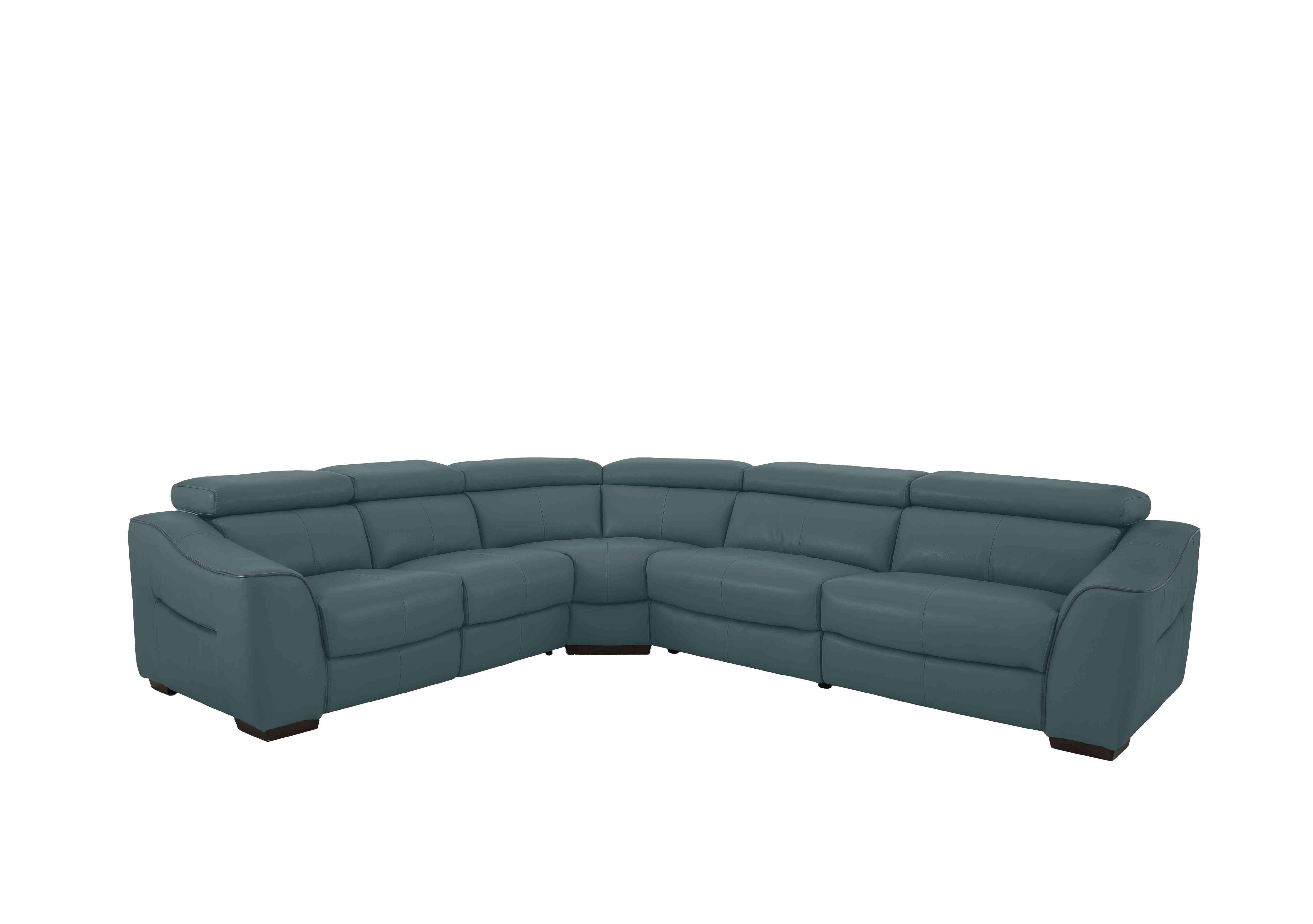 Elixir Leather Power Recliner Corner Sofa in Nc-301e Lake Green on Furniture Village
