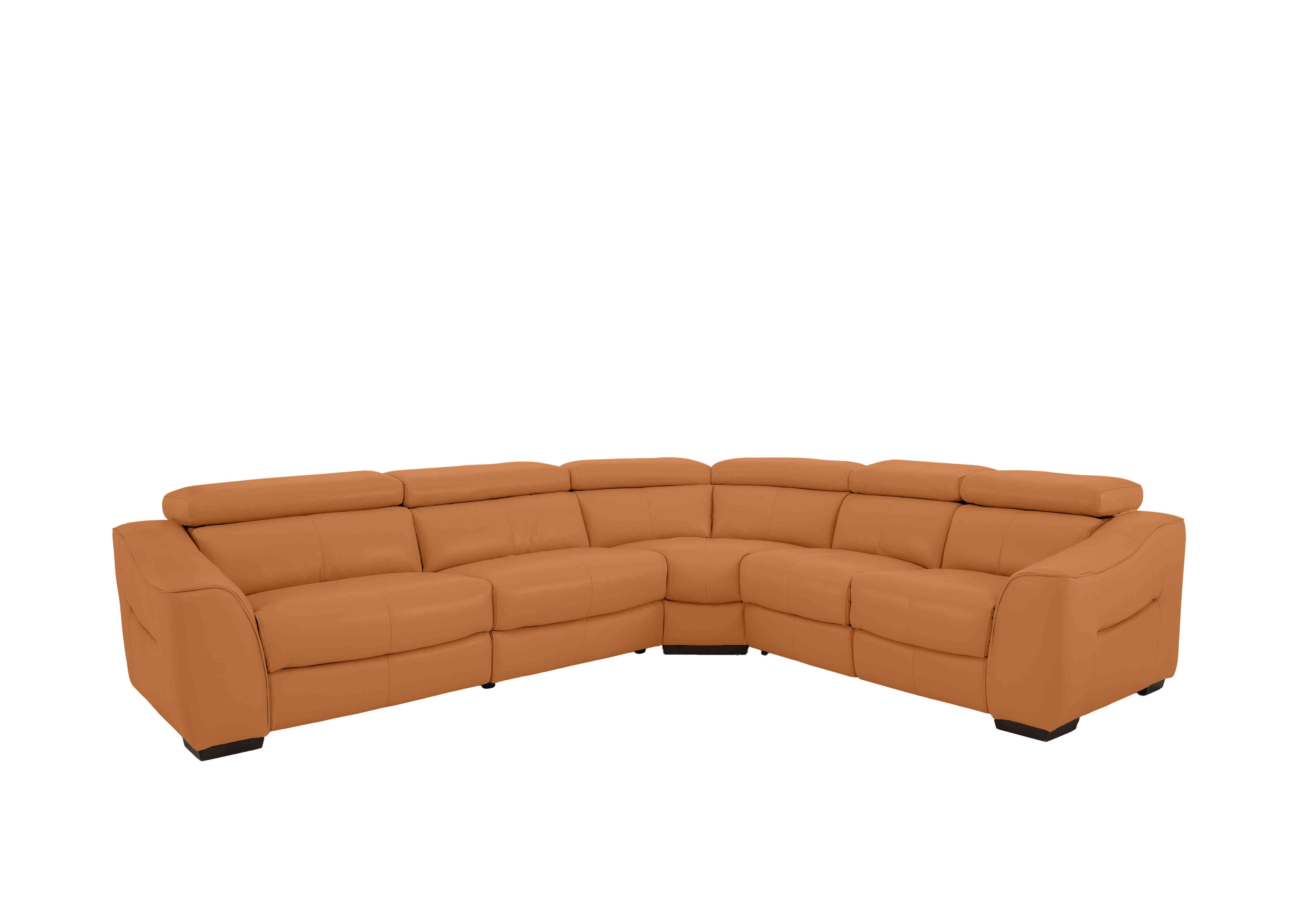 Elixir Leather Power Recliner Corner Sofa in Nc-335e Honey Yellow on Furniture Village