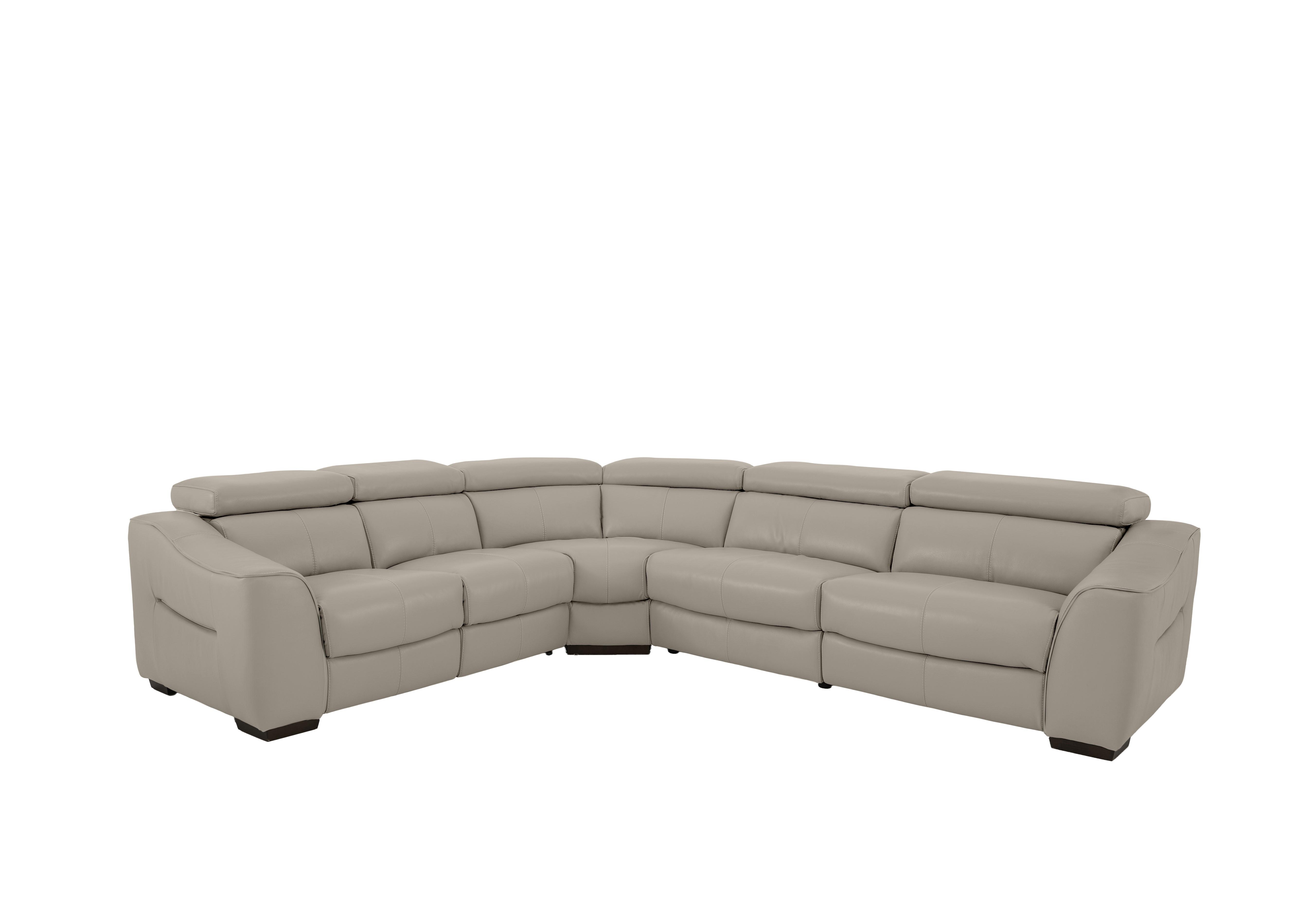 Elixir Leather Power Recliner Corner Sofa in Nc-946b Feather Grey on Furniture Village