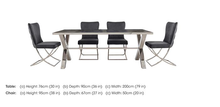 Vanquish Large Dining Table and 4 Dining Chairs in  on Furniture Village