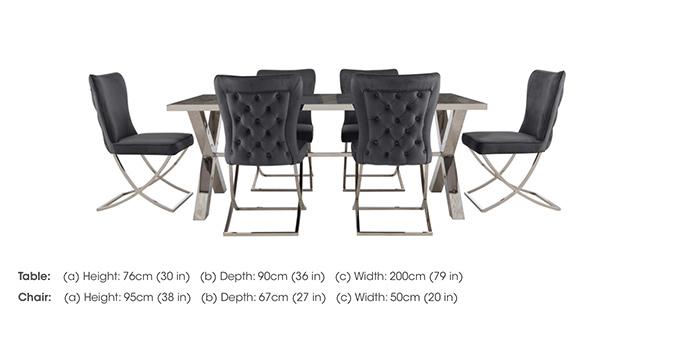 Vanquish Large Dining Table and 6 Dining Chairs in  on Furniture Village