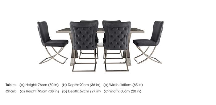 Vanquish Small Dining Table and 6 Dining Chairs in  on Furniture Village