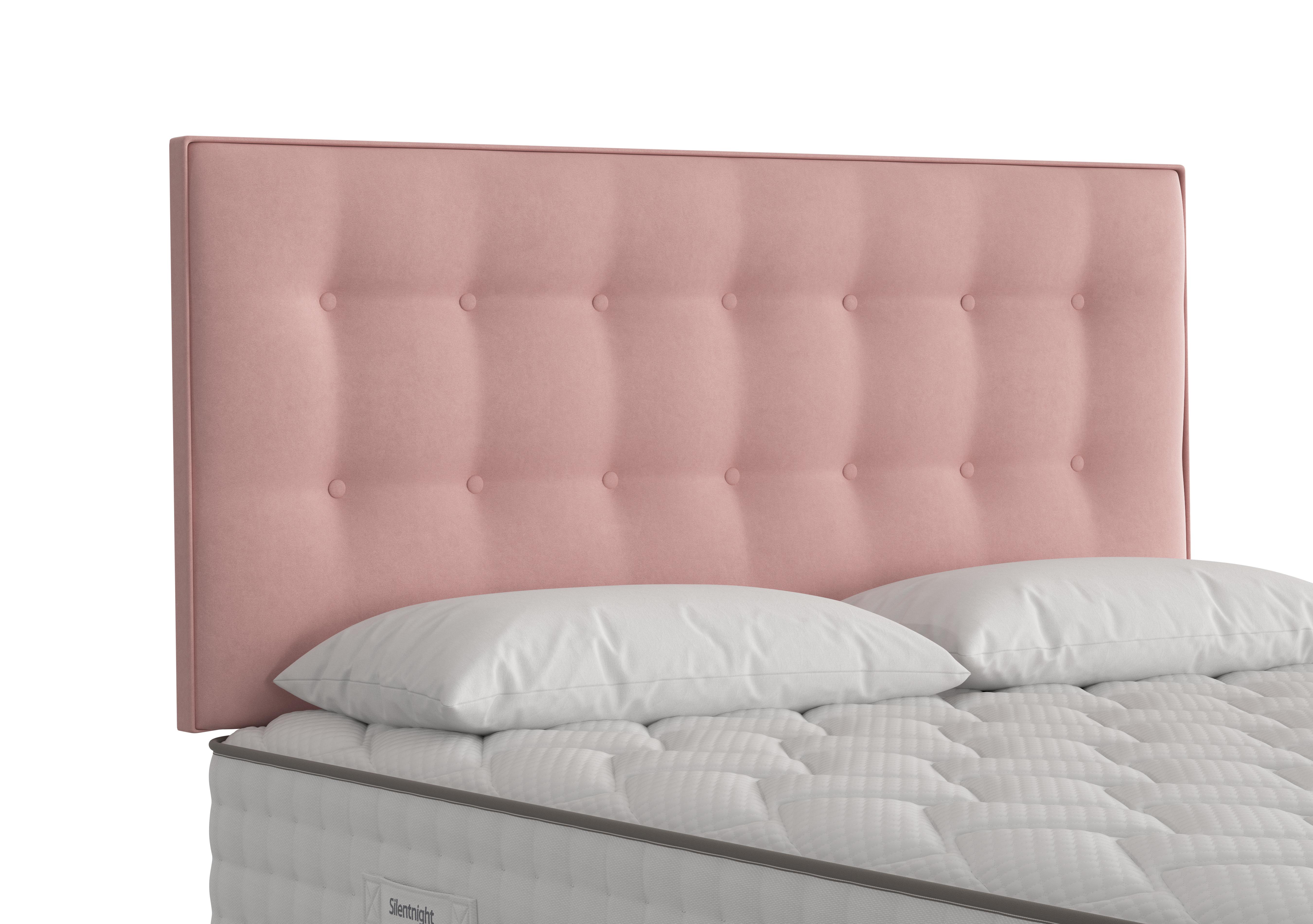Coral Strutted Headboard in Luxury Dusty Pink on Furniture Village