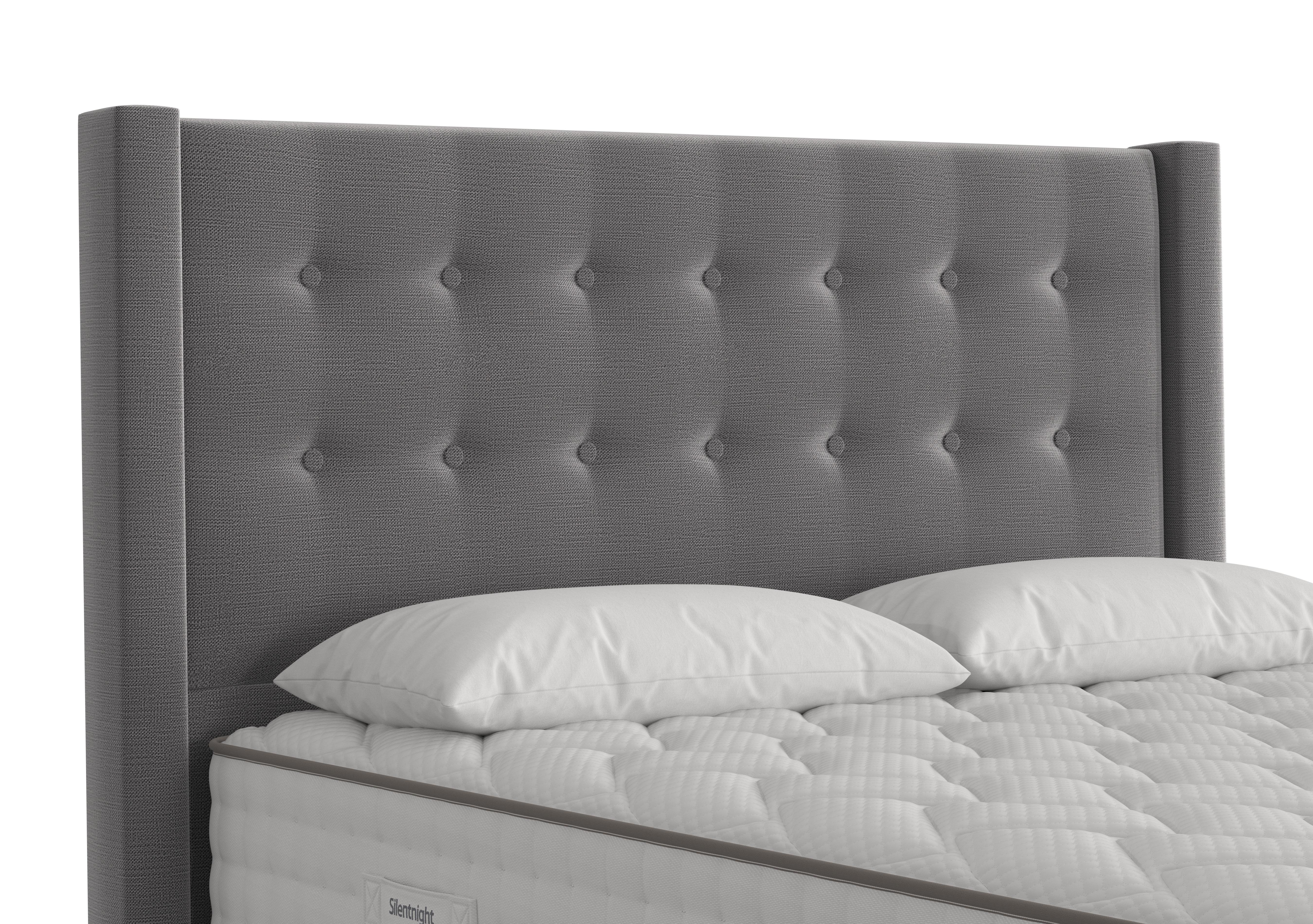 Meadow Floor Standing Headboard in Luxury Sterling Silver on Furniture Village