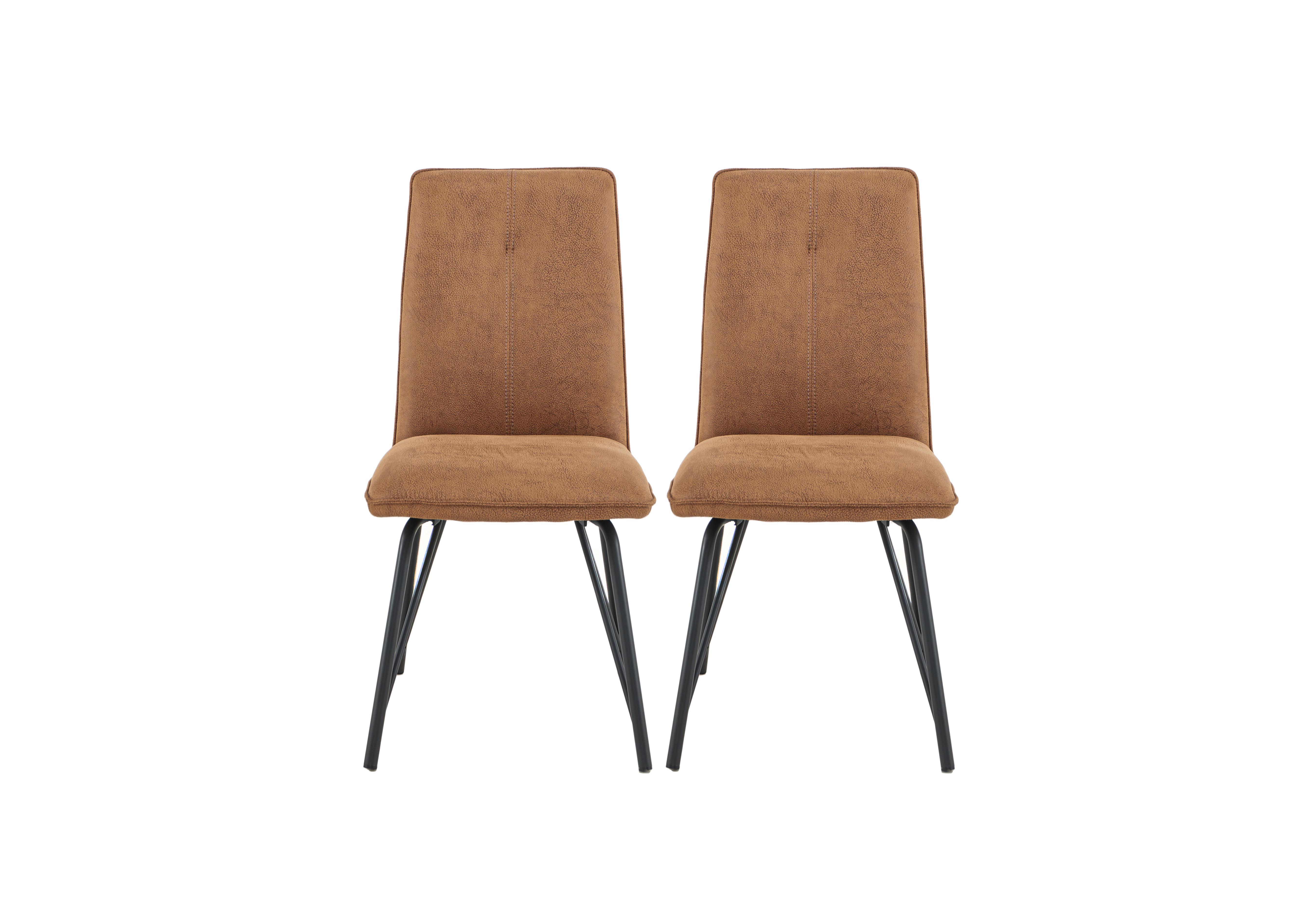 Austin Pair of Dining Chairs in Cognac on Furniture Village