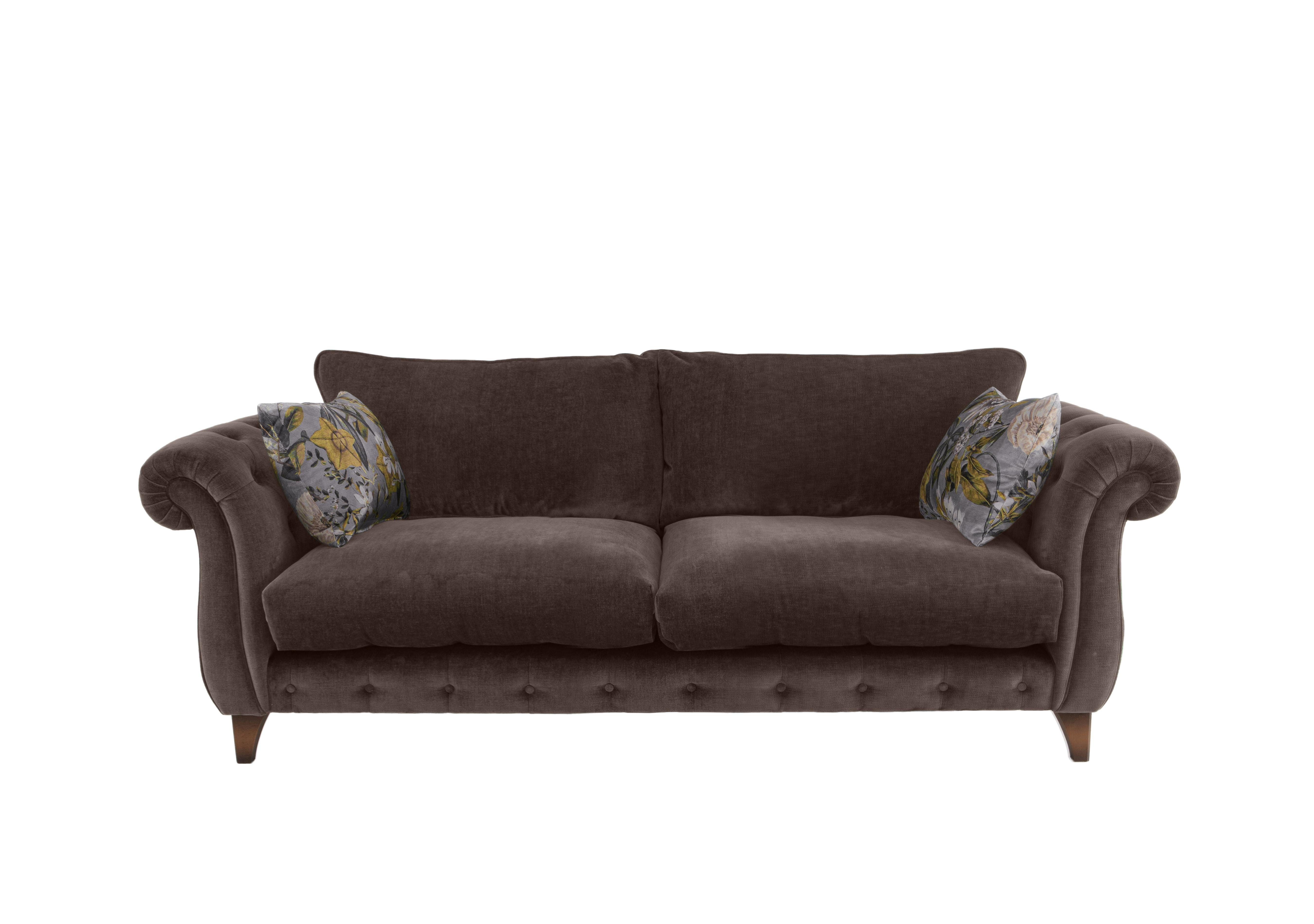 Boutique Palace Fabric 2 Seater Classic Back Sofa in Oasis Mocha on Furniture Village